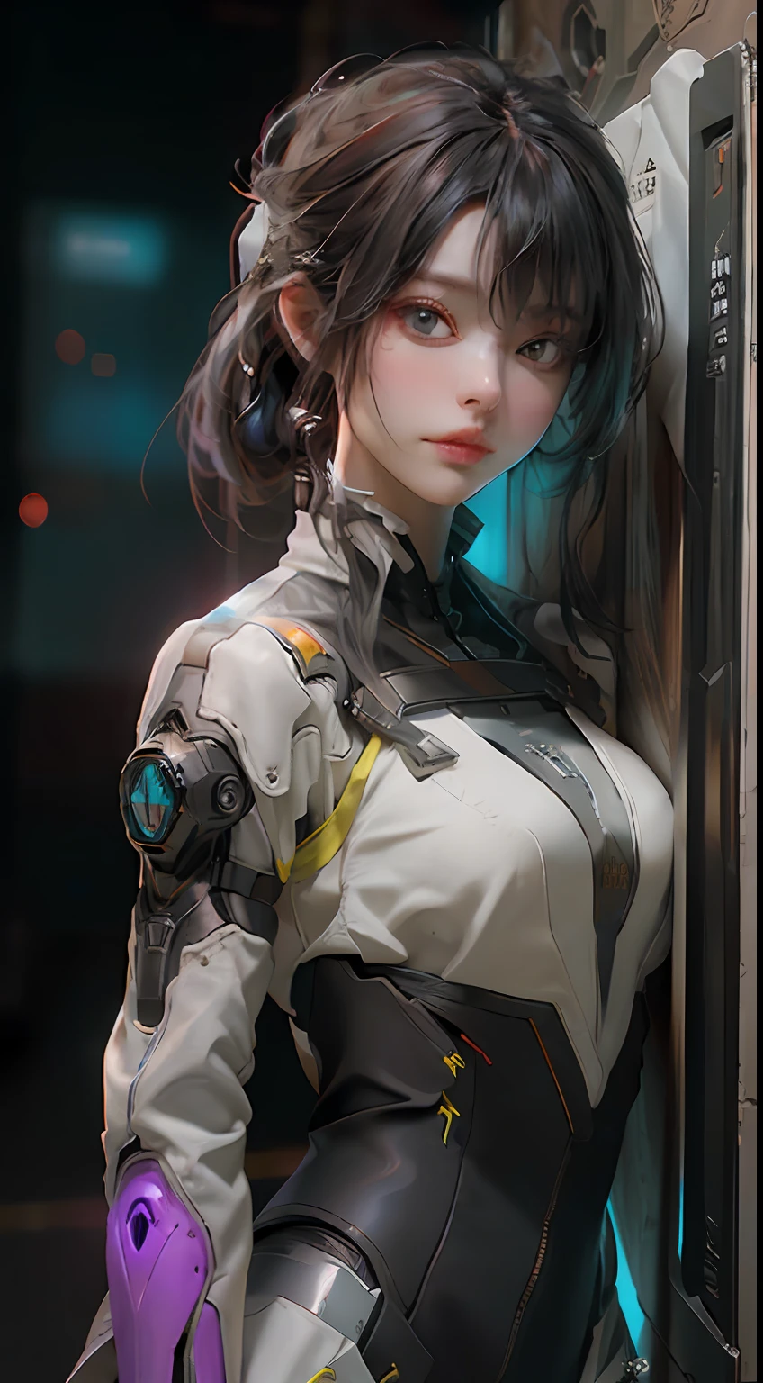 ((best qualtiy)), ((tmasterpiece)), (the detail:1.4),nakeness， 3D, A beautiful cyberpunk female image,HDR（HighDynamicRange）,Ray traching,NVIDIA RTX,Super-Resolution,Unreal 5,Subsurface scattering、PBR Texture、post-proces、Anisotropy Filtering、depth of fields、maximum definition and sharpness、Many-Layer Textures、Albedo e mapas Speculares、Surface Coloring、Accurate simulation of light-material interactions、perfectly proportions、Octane Render、Two-colored light、largeaperture、Low ISO、White balance、the rule of thirds、8K RAW、