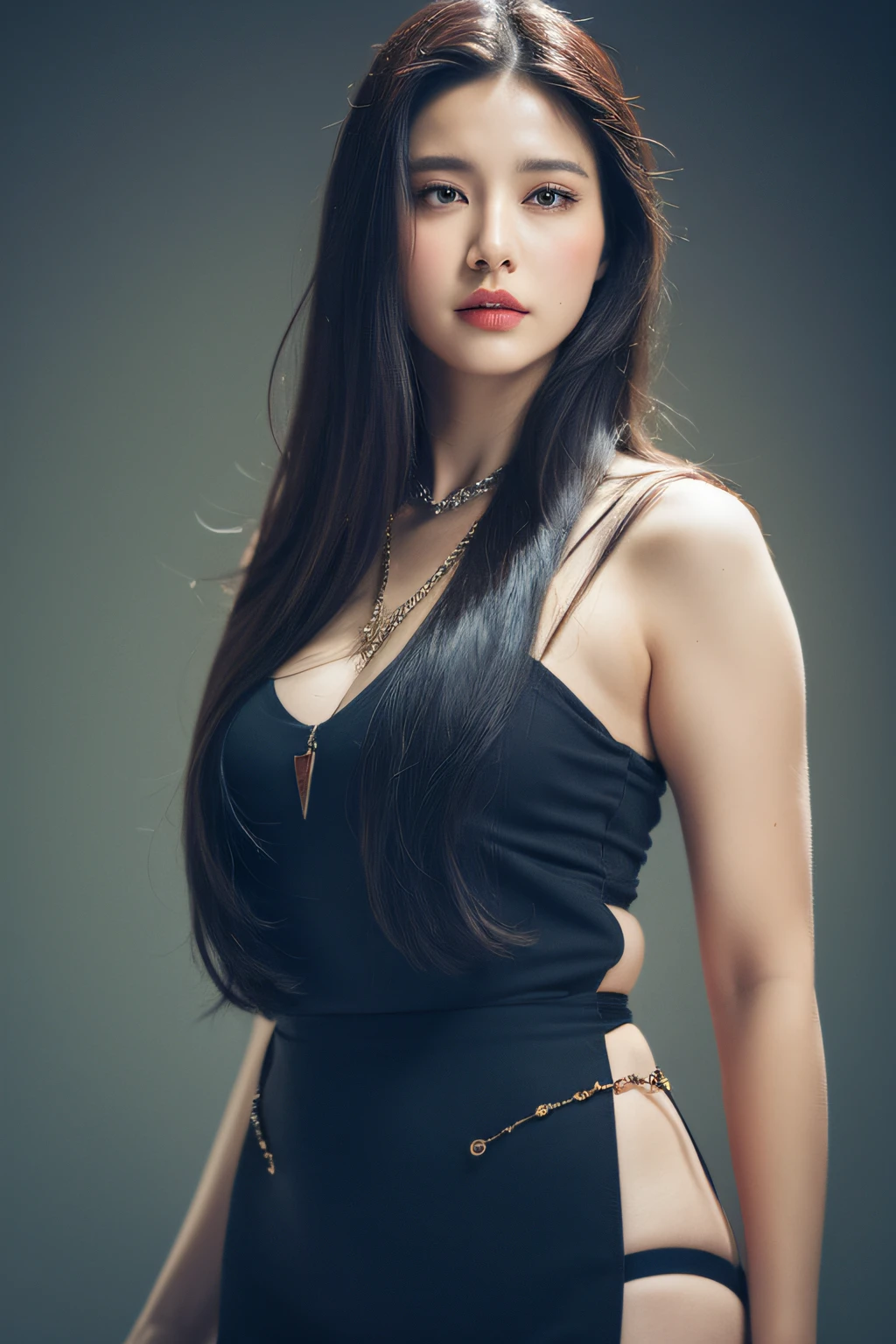 art by Greg Rutkowski, Photo of a large Beautiful Korean kpop idol Woman, Body chain, beauty marks, background is Hospital, Visual novel, Happy, Hasselblad, telephoto lens, Hypersaturated