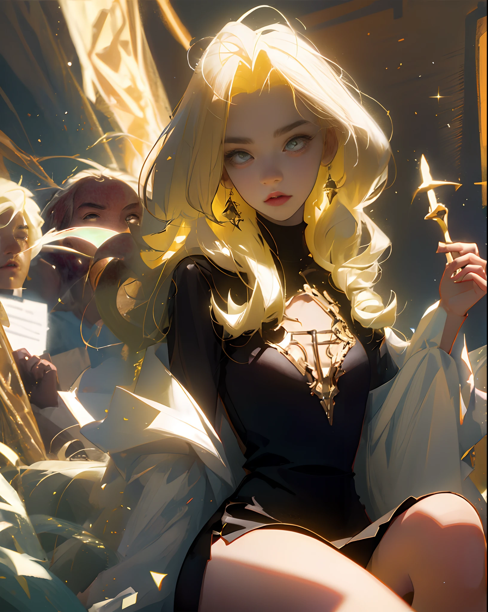 Yellow-haired girl,The shirt,pantiess