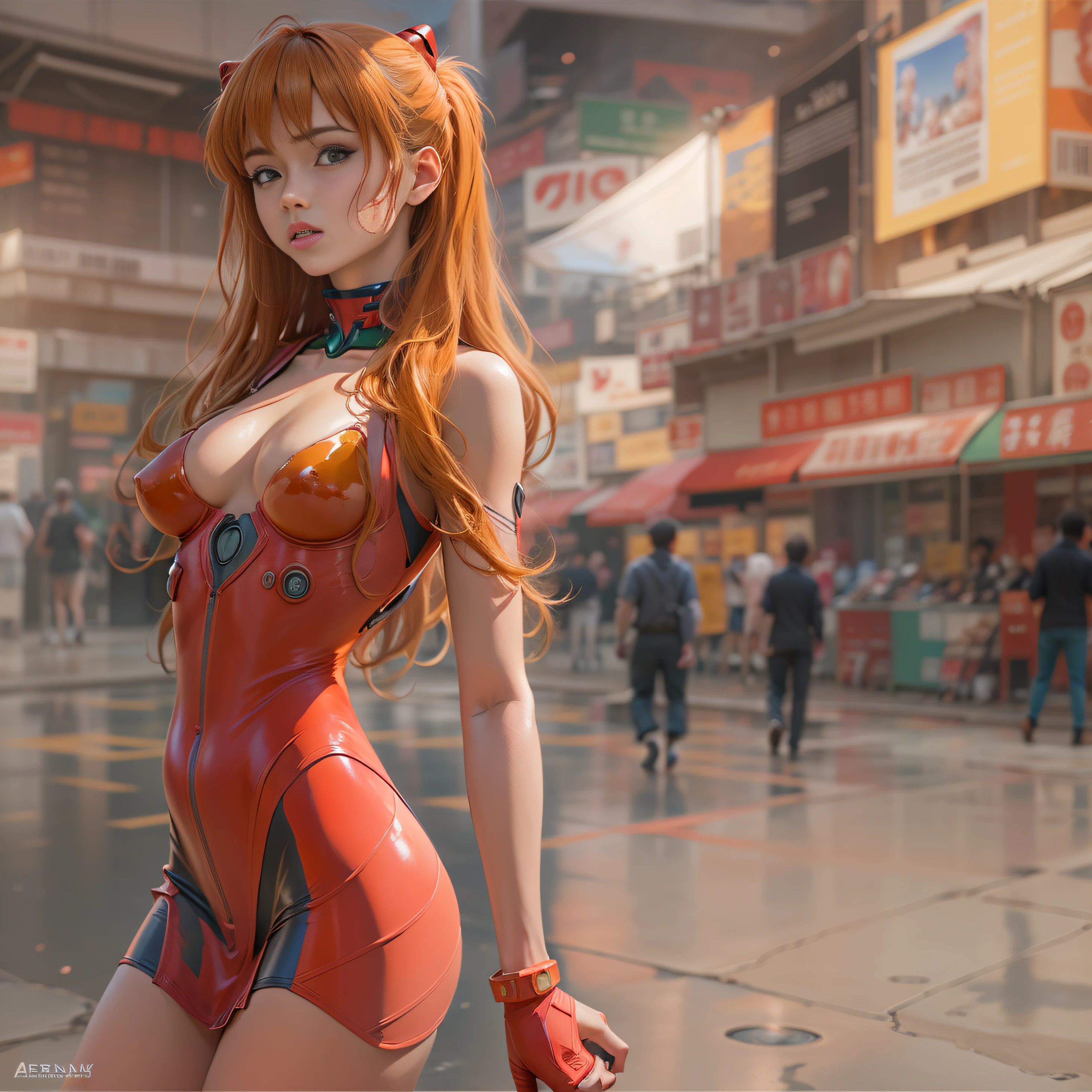 1 girl, Asuka Langley Shikinamy, ((Evangelion)), abierto, agachada en plugsuit transparente, (((DeepVnecklineslipdress))), (pechos grandes:1.27), Enorme areola , (((perfecto))), View from behind, view from back, (((deslizamiento de areola))),((areolas hinchadas)),((Sideboob)),(((cuello))), beautiful woman, Mujer preciosa, Hermosa joven, Chica con pelo largo, pelirrojo, Cara joven adorable, female idol portrait, peinado desordenado, ((Walking through a desert city)), ulzzang, ulzzang-6500-v1.1, pureerosface_v1, maquillaje coreano popular, maquillaje popular de Corea del Sur, con el pelo largo, (8k, foto RAW, La mejor calidad, obra maestra: 1.45), (NSFW:1.35), Trazado de rayos, NVIDIA RTX, Super resolution, Irreal 5, Sub-Surface Scatterring, Texturas PBR, postprocesamiento, Anisotropic filtering, profundidad de campo, maximum sharpness and sharpness, Texturas multicapa, Mapeo de albedo y especular, sombreado de superficie, Accurate simulation of light-material interactions, proporciones perfectas, octane representation, duotone lighting, ISO bajo, balance de blancos, regla de tercios, apertura amplia, 8K RAW, high-efficiency subpixels, sub-pixel convolution, glow particles
