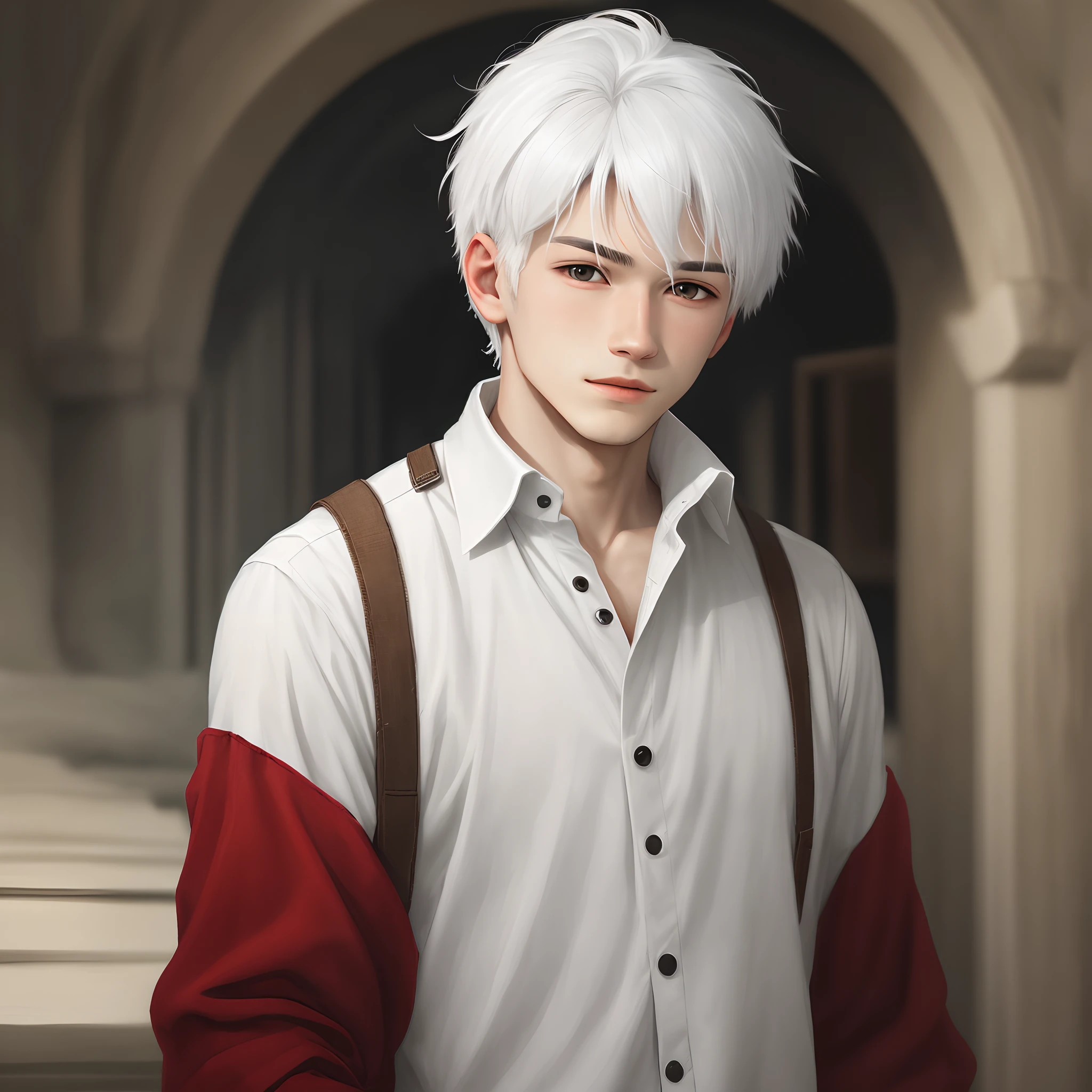 The boy with white hair