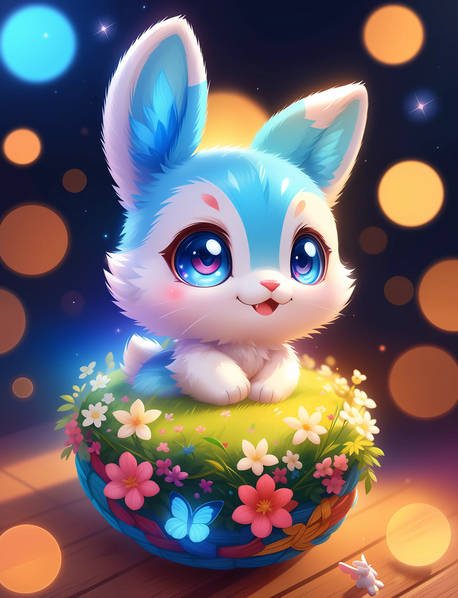 Cute little bunny with different colored eyes, tchibi, adolable, Logo design, Cartoony, movie light effect, 3D vector art, Cute and quirky, Fantasyart, Bokeh, handpainted, digitial painting, gentle illumination, Isometric style, 4K 分辨率, photoreal render, High level of detail clean, Vector image, Photorealistic masterpiece, professional photoshooting, simple space background, flat white background, isometry,vibrant vector