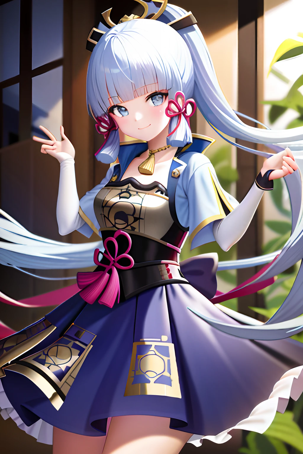 Masterpiece, high resolution, best quality, 1girl solo, kamisato_ayaka, smile,