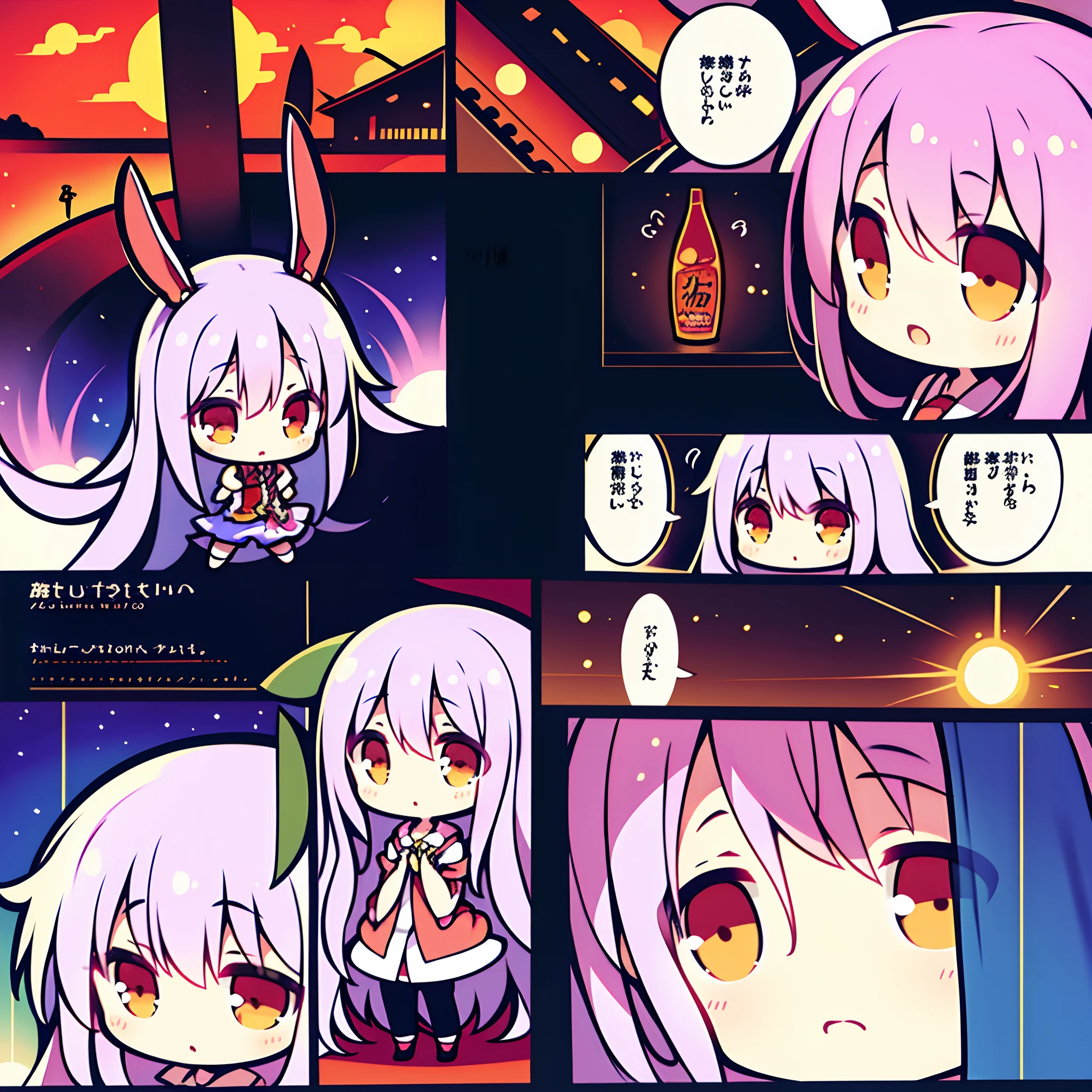 Chibi、masutepiece, Best Quality, 1girl in, orient, Long hair, reisen udongein inaba,