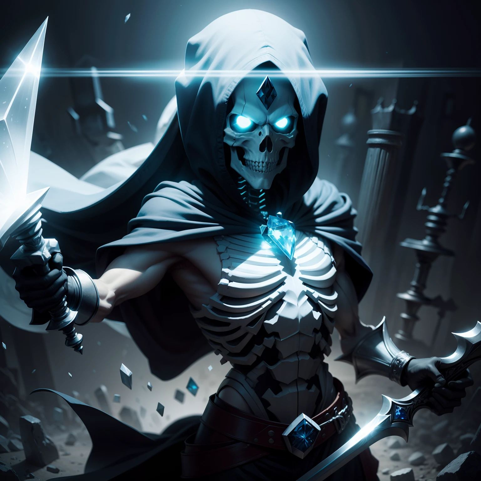 My World，Steve，Diamond sword in hand，Chase the skeleton