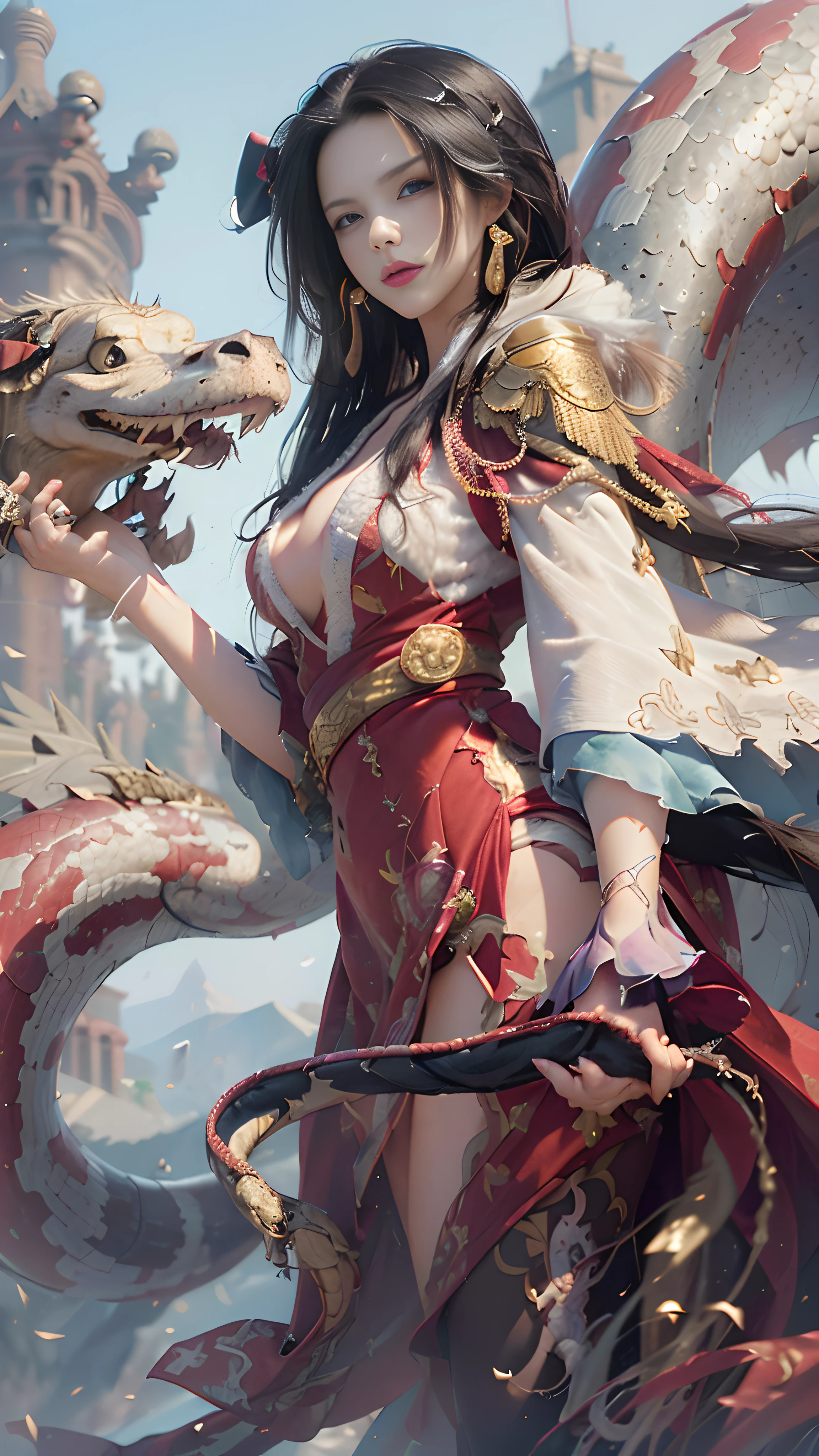 (((masterpiece+best quality+high resolution+ultra-detailed))), boa hancock, long silky black hair, high nose, sharp eyes, noble and inviolable temperament, (([female]: 1.2 + [beauty]: 1.2 + black long hair: 1.2)), snake_skull background, bright eyes, dynamic angle and posture.