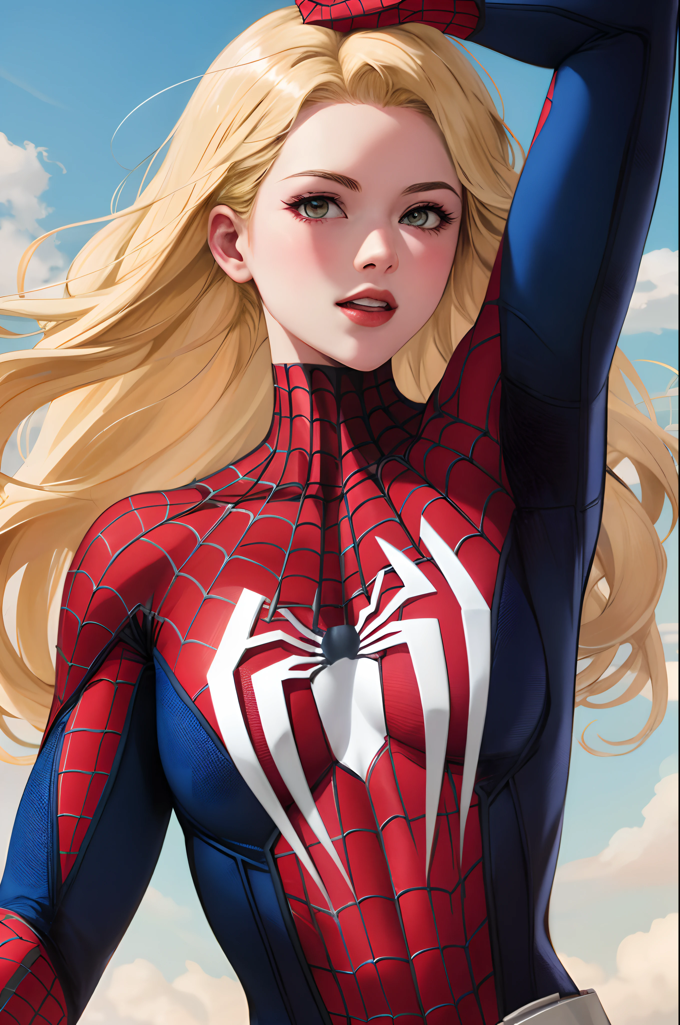 Spider-Man girl blonde slim
