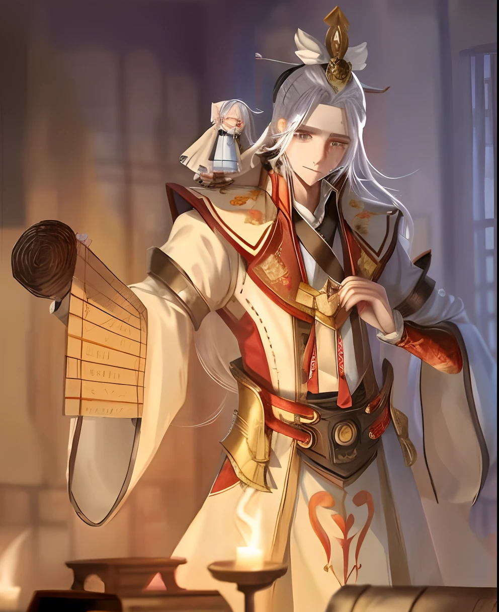 Two-dimensional white hair, two-dimensional Shota looks feminine and beautiful and is tied to a chair, Blushing, Drooling, Dripping sweat