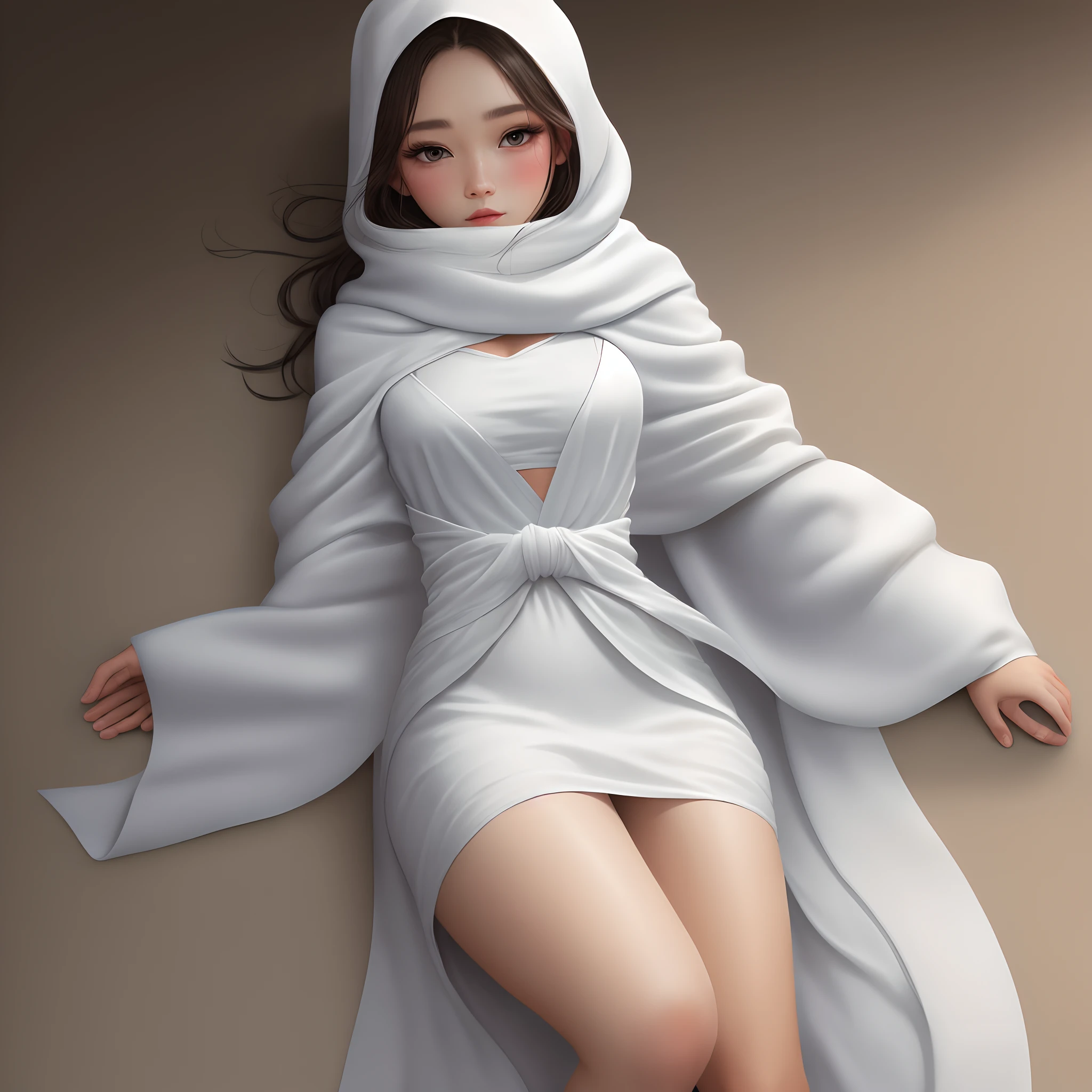 Bundled white silk