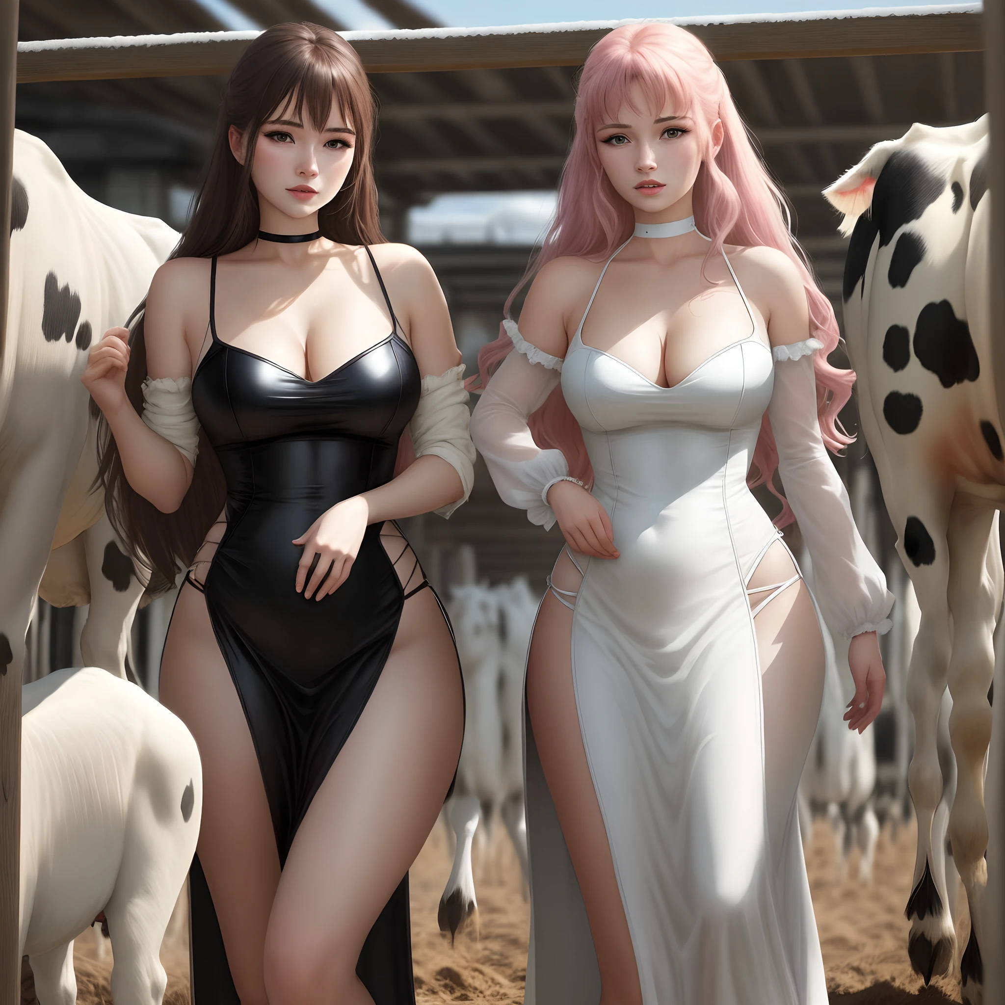 dairy cattle，Beautuful Women，Fury