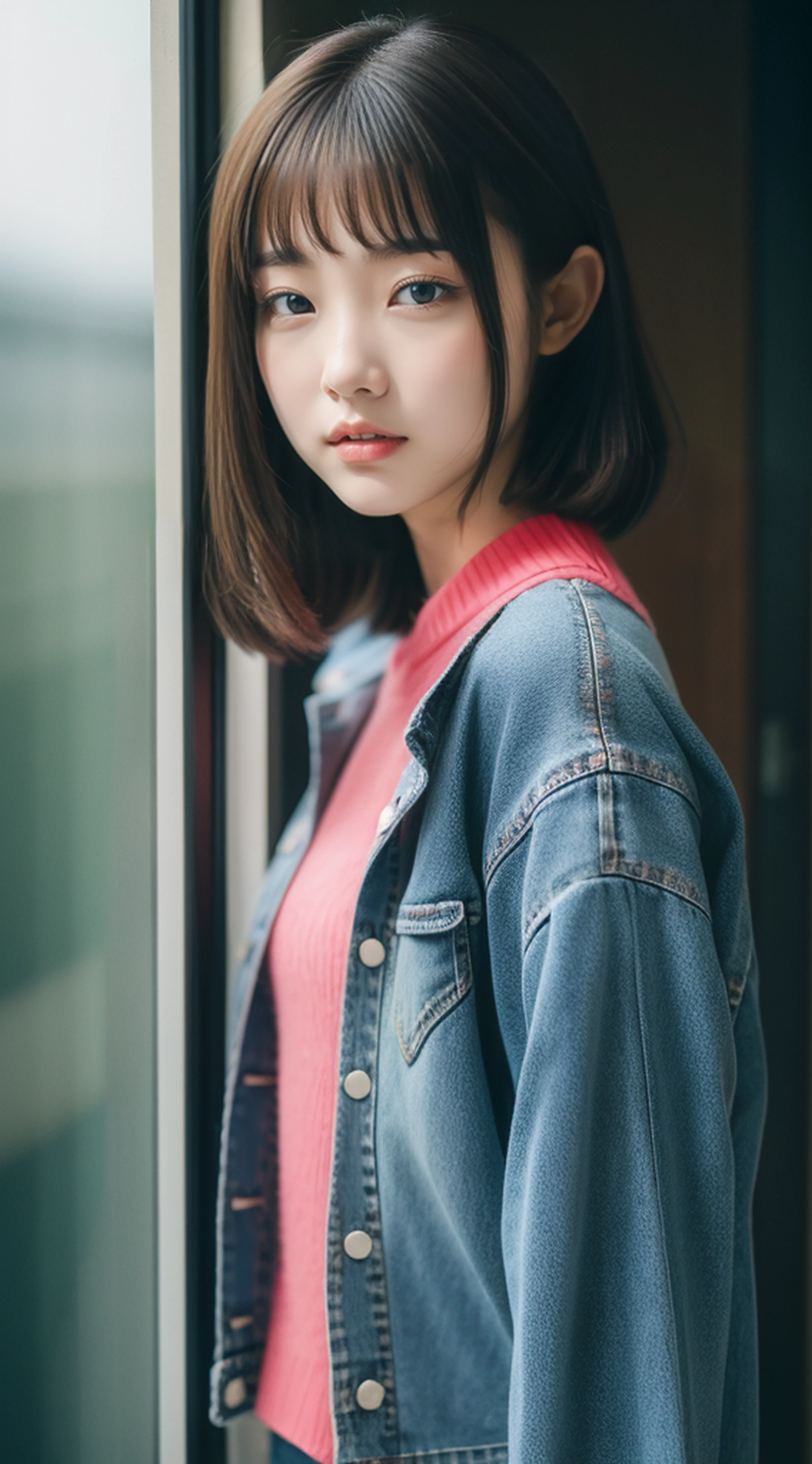 denimpants with pinksweater