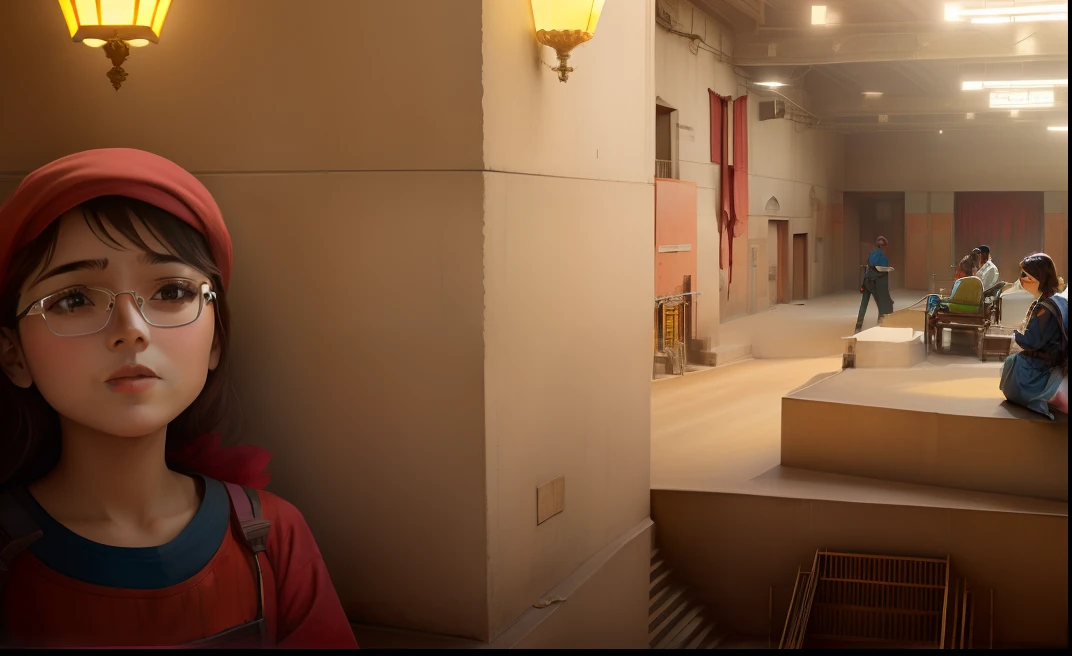 The girl plays in the Workers' Cultural Palace