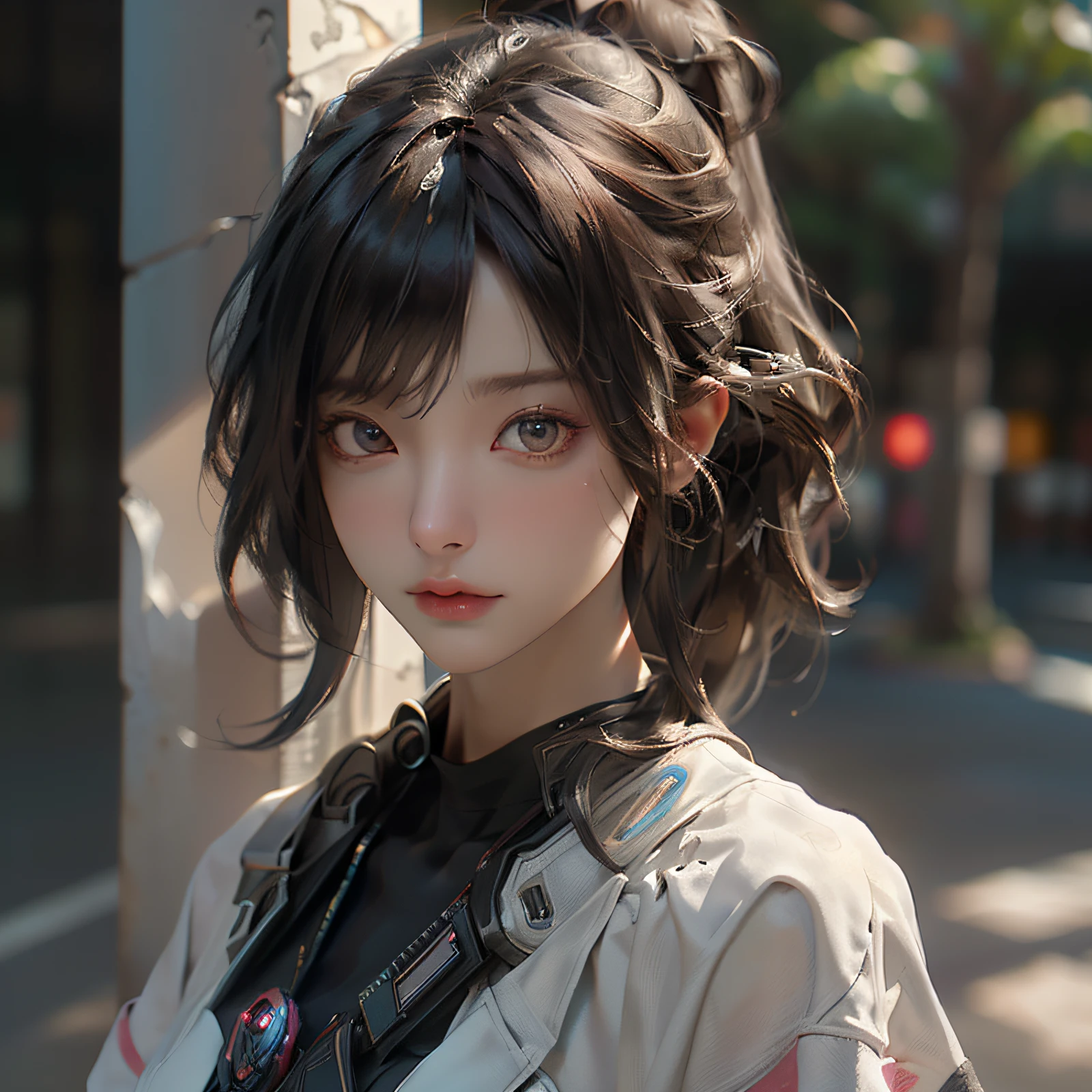 ((Best quality)), ((masterpiece)), (detailed:1.4), 3D, an image of a beautiful cyberpunk female,HDR (High Dynamic Range),Ray Tracing,NVIDIA RTX,Super-Resolution,Unreal 5,Subsurface scattering,PBR Texturing,Post-processing,Anisotropic Filtering,Depth-of-field,Maximum clarity and sharpness,Multi-layered textures,Albedo and Specular maps,Surface shading,Accurate simulation of light-material interaction,Perfect proportions,Octane Render,Two-tone lighting,Wide aperture,Low ISO,White balance,Rule of thirds,8K RAW,