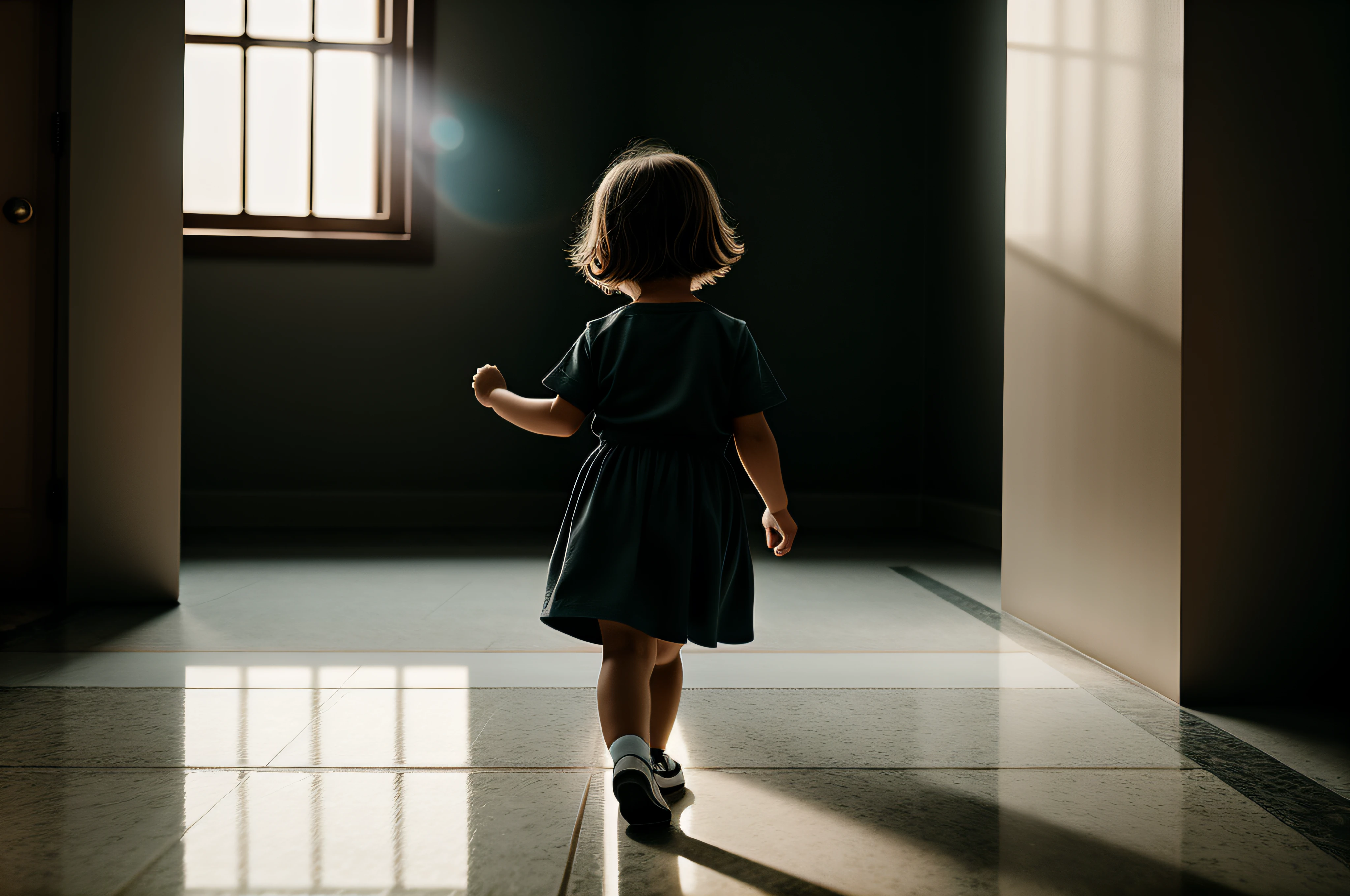 Amidst a world of wonder, a with wide eyes and a determined spirit takes their initial steps. The floor beneath them is a vast playground of possibilities, each step a leap of courage into the unknown. As their caregivers cheer them on, the child's face lights up with a mixture of concentration, joy, and trust. This evocative scene is captured through an artistic lens, blending realism with a touch of whimsy to convey the magical essence of a child's fireps.
