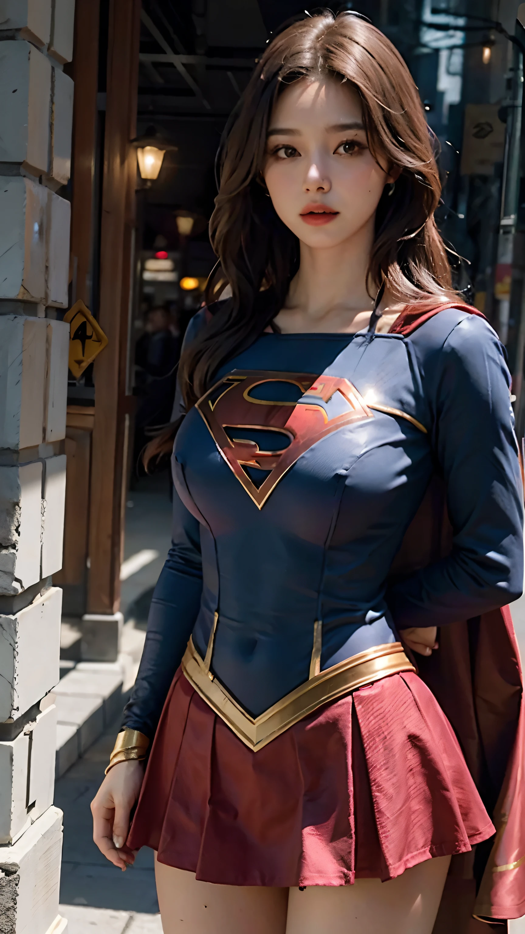 Woman body set big breasts, Supergirl costume dress