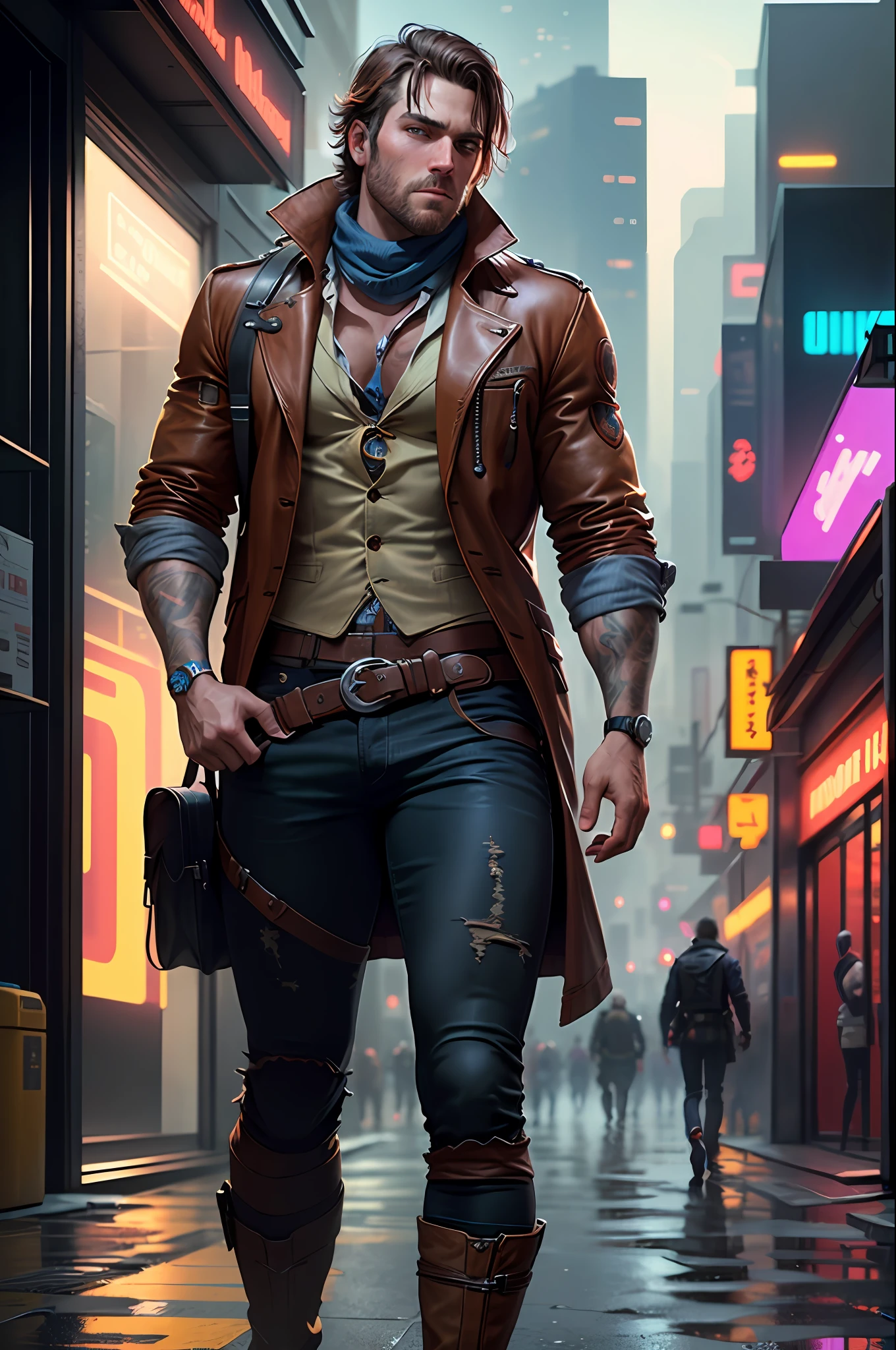 Arthur Morgan in the cyberpunk world