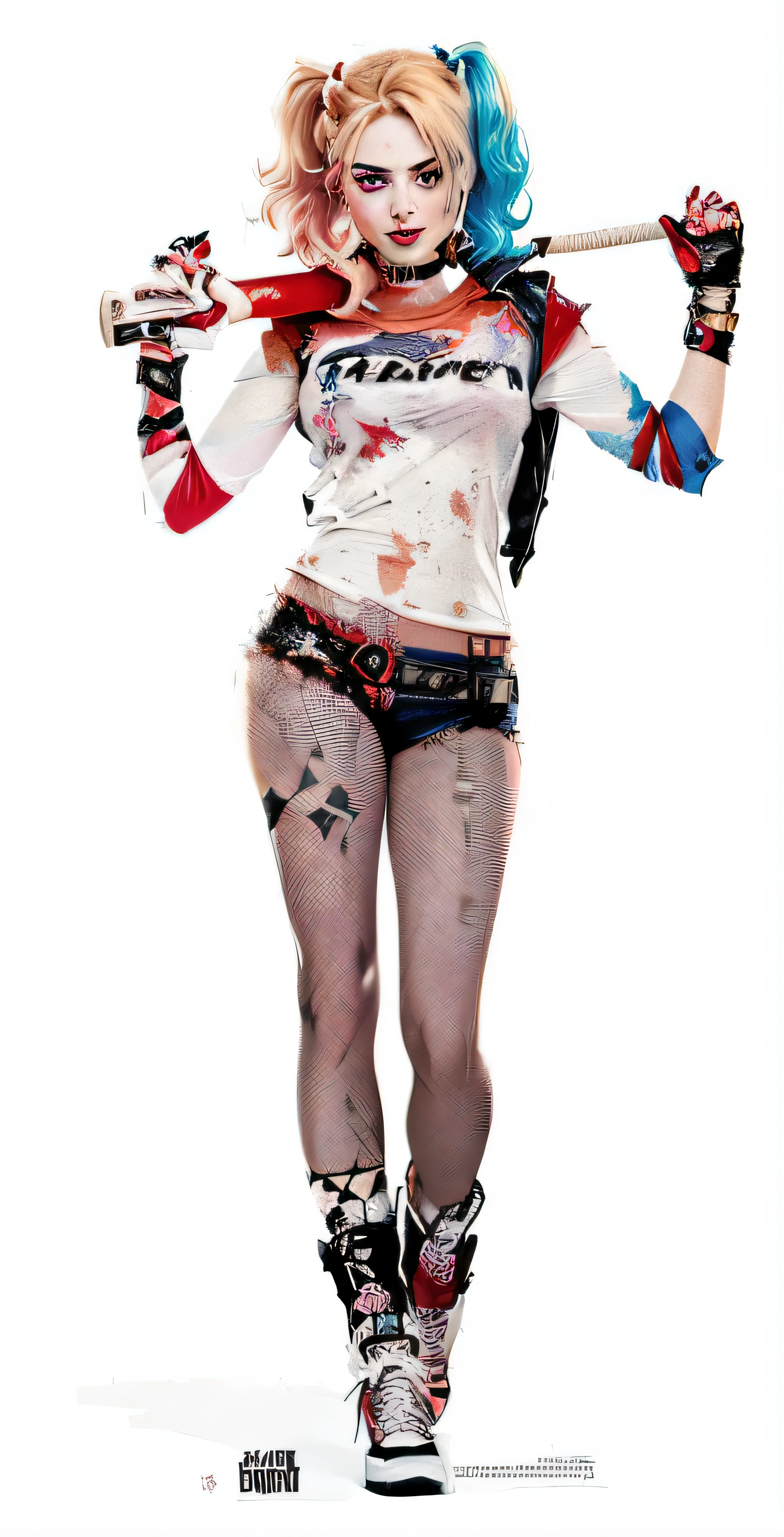 A close-up of a woman with a bat and shirt, Margot Robbie: Harley Quinn, Elizabeth Olsen as Harley Quinn, Emma Watson as Harley Quinn, Harley Quinn debout, Gal Gadot as Harley Quinn, Emma Watson est Harley Quinn, Harley Quinn, Margot Robbie: Tank Girl, Photo du film Harley Quinn, Photo de film Harley Quinn, Lady Gaga as Harley Quinn