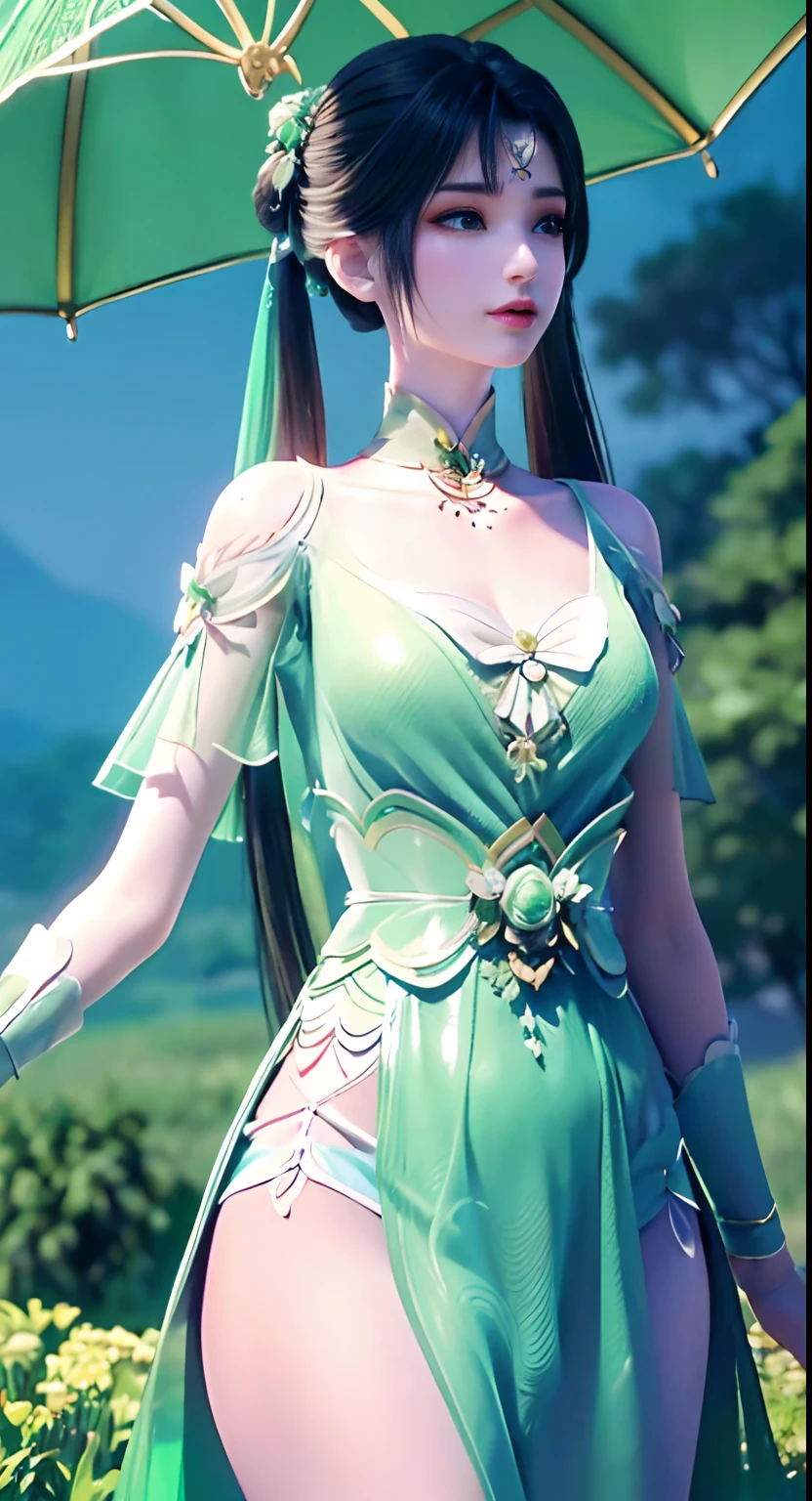 Bust shot, face shot, face specific, (((alone)), (single)))), black hair, a beautiful girl, ((delicate pale pink clothes)), cyan streamers, gauze skirt, texture, delicate pattern, hair bundle, cool clothing, high slit, beautiful, leg, stocking, translucent clothing, tulle texture, black hair, master work, close-up lens, depth of field, crystal, crystal decoration, crystal headdress, pretty girl, (( rainy, ray, delicate clothes, bare shoulders, delicate details, eye highlights, delicate clothing, delicate patterns, antique style, Chinese style, fine portrayal, extreme details, cinematic quality, thin, slender, hair details, thin bangs, coiled hair, correct body, shadows, air bangs, 8K, super fine, fine damask texture, smooth, silky, silk, gauze skirt fabric, (tulle: 1.9), smooth, smooth texture, good complexion, (((mountains)), river, Meadow, tree, ((green mountain)), petal, landscape, smile, tsurime, surrealism, ray tracing, UHD, high details, super detail, highres, 8k, high quality, high details, textured skin, ccurate, anatomically correct, best quality, highres, high quality, textured skin, high details, anatomically correct, super detail, anatomically correct, anatomically correct