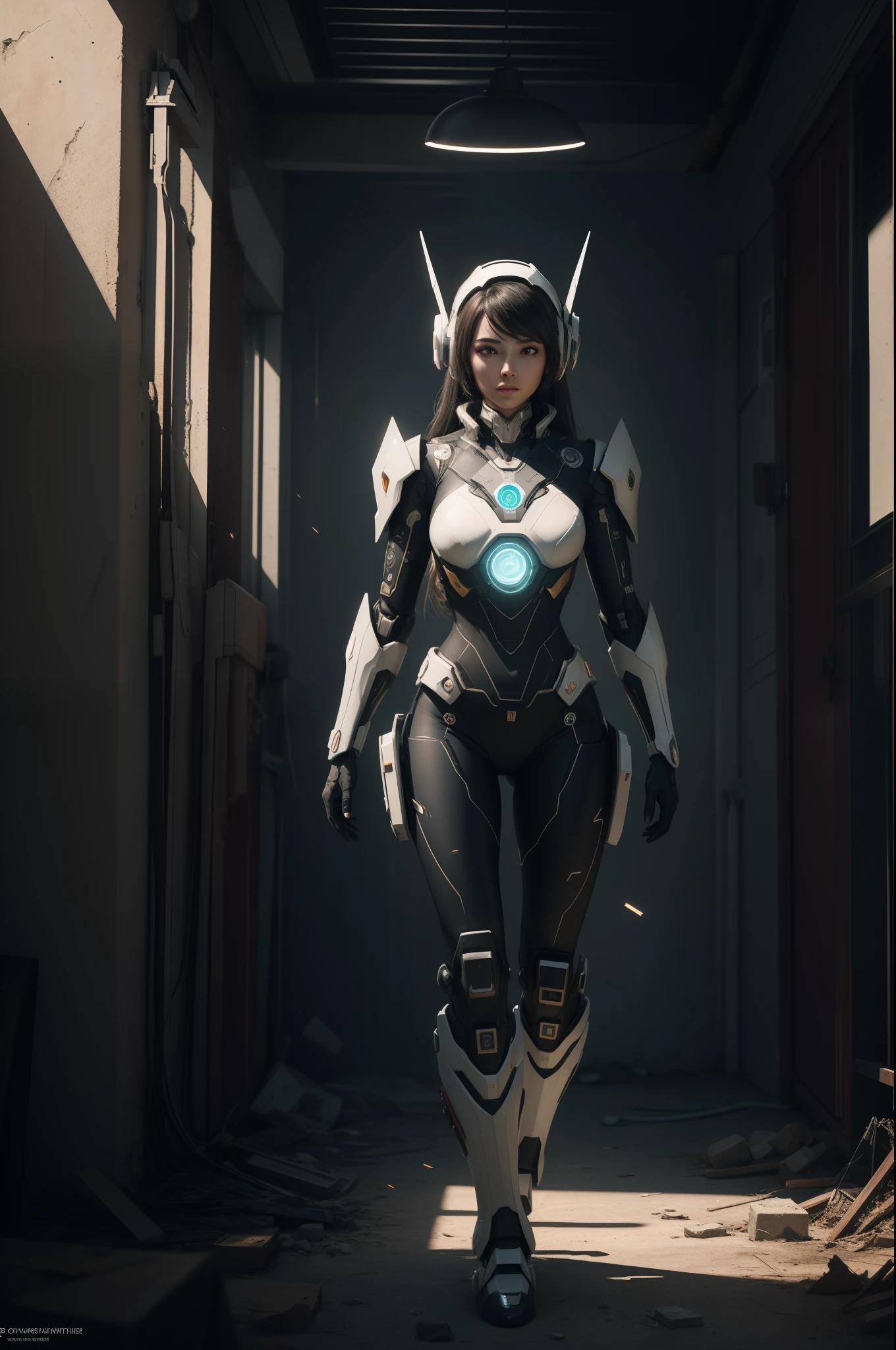 ((Best quality)), ((masterpiece)), (highly detailed:1.3), 3D,Shitu-mecha, beautiful cyberpunk women with her mecha in the ruins of city from a forgoten war, ancient technology,HDR (High Dynamic Range),Ray Tracing,NVIDIA RTX,Super-Resolution,Unreal 5,Subsurface scattering,PBR Texturing,Post-processing,Anisotropic Filtering,Depth-of-field,Maximum clarity and sharpness,Multi-layered textures,Albedo and Specular maps,Surface shading,Accurate simulation of light-material interaction,Perfect proportions,Octane Render,Two-tone lighting,Low ISO,White balance,Rule of thirds,Wide aperature,8K RAW,Efficient Sub-Pixel,sub-pixel convolution,luminescent particles,light scattering,Tyndall effect