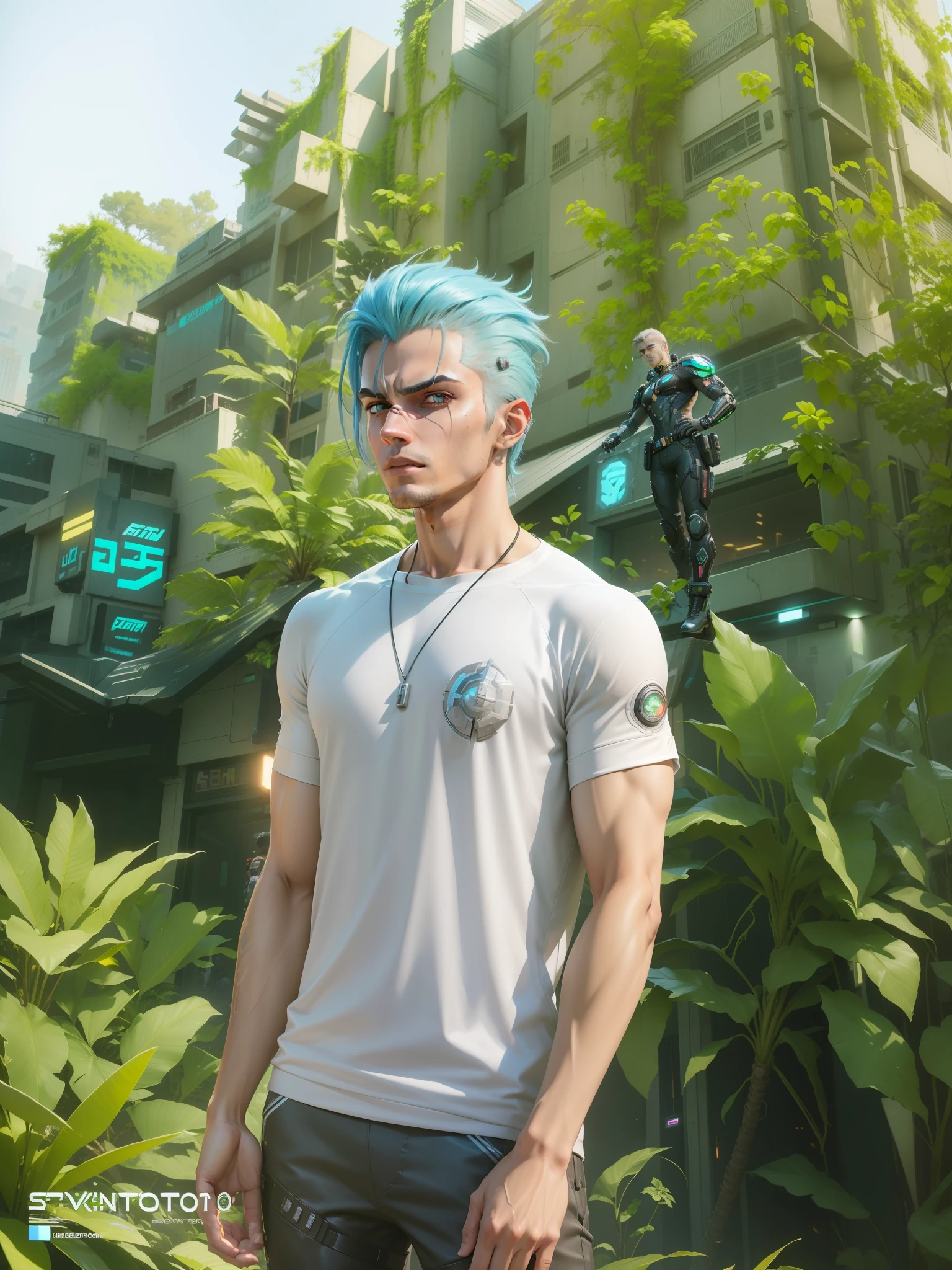 a man in a futuristic outfit standing in front of a building, scifi man, cyberpunk 2 0 y. o model boy, cyberpunk angry gorgeous goddess, cyberpunk handsome boy, cyborg girl, epic scifi character art, sci-fi male, cute cyborg boy, male cyborg, epic sci - fi character art, epic sci-fi character art, sci fi male character
