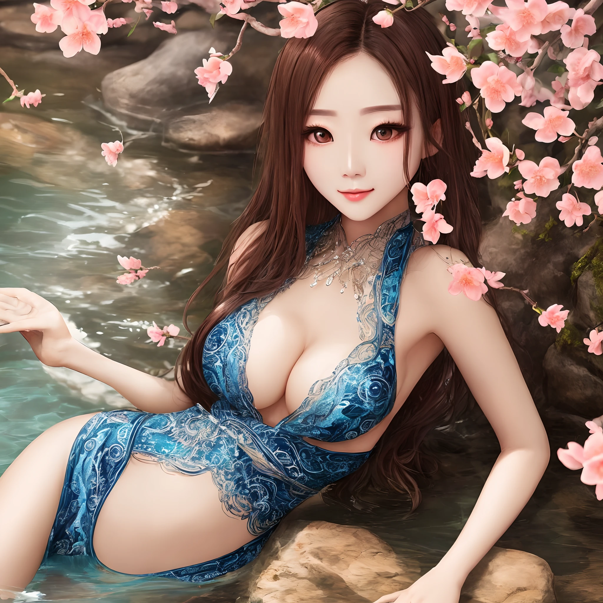 Water Spirit Eyes, Peach Blossom Eyes, Thin Waist, Breast Enlargement, Buttocks, Eyes with Seduction, Delicate, Real