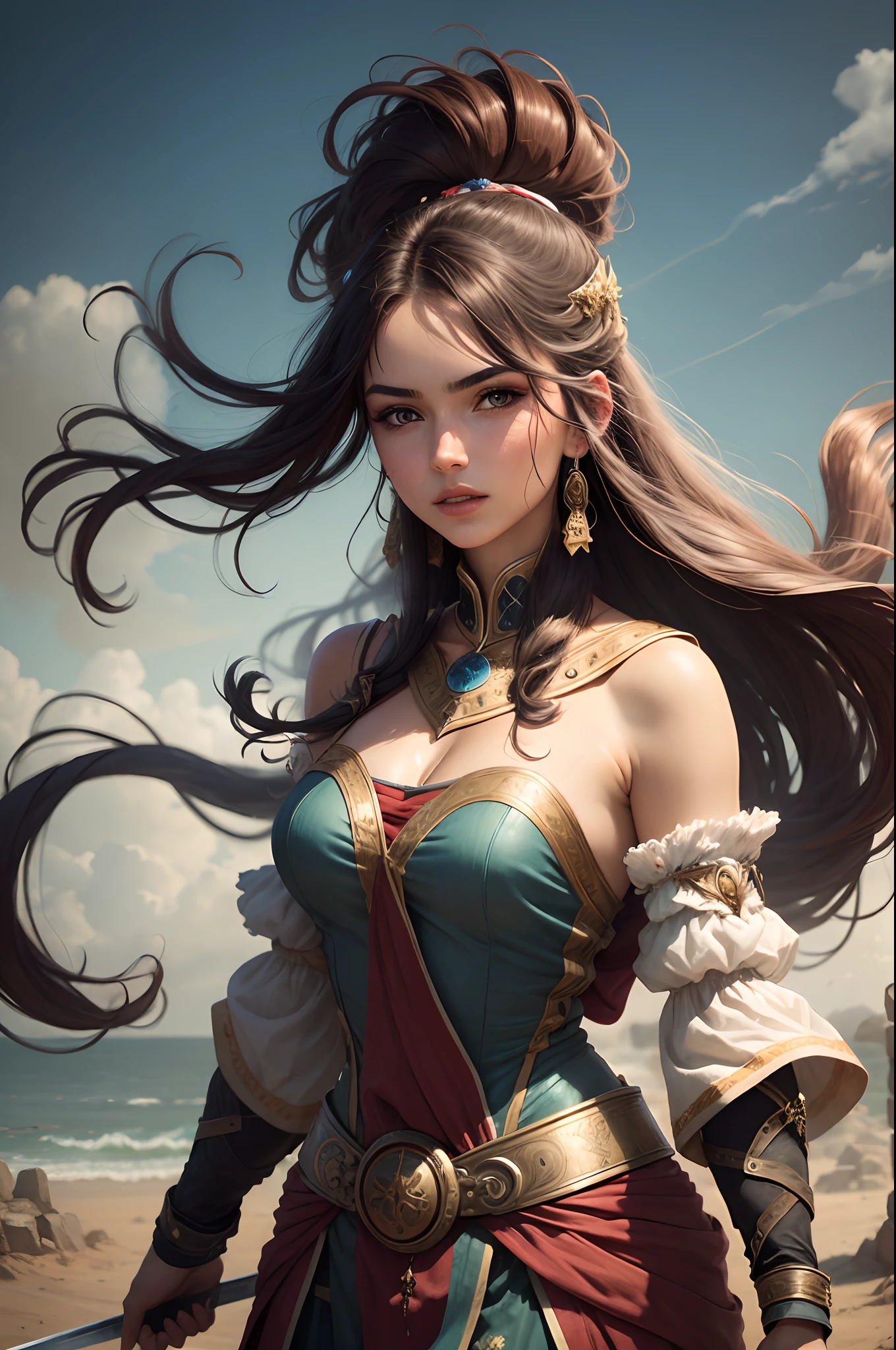 ancient wind，Beautiful woman，Heroic，sabre