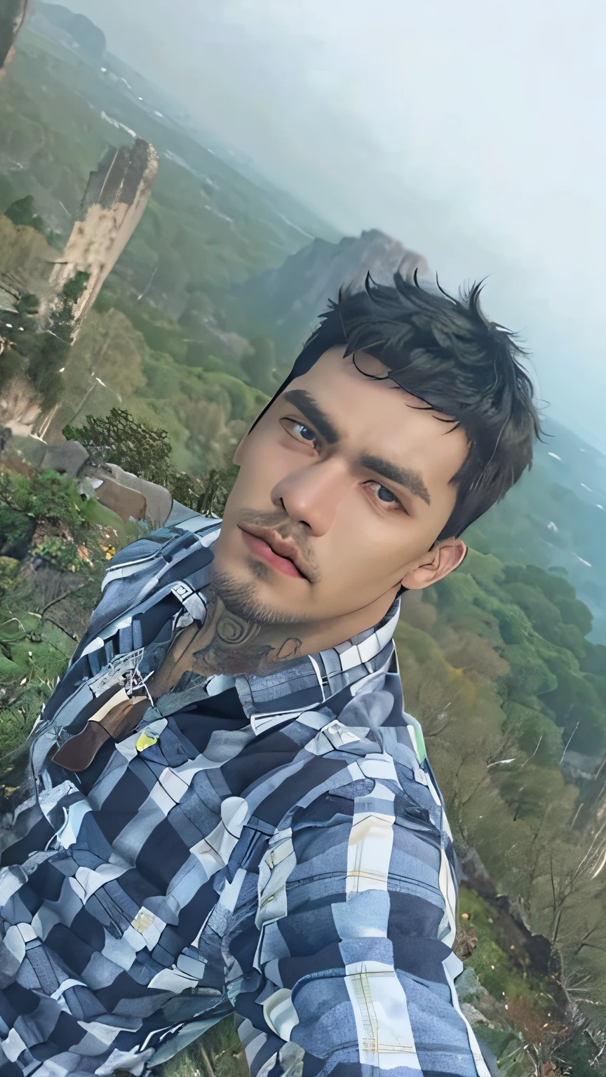 priapus, [black|green|black] hair, short hair, green eyes, stubble, tattoo, fantasy, detailed eyes, (mature male:1.3), square jaw, solo, bara, manly,