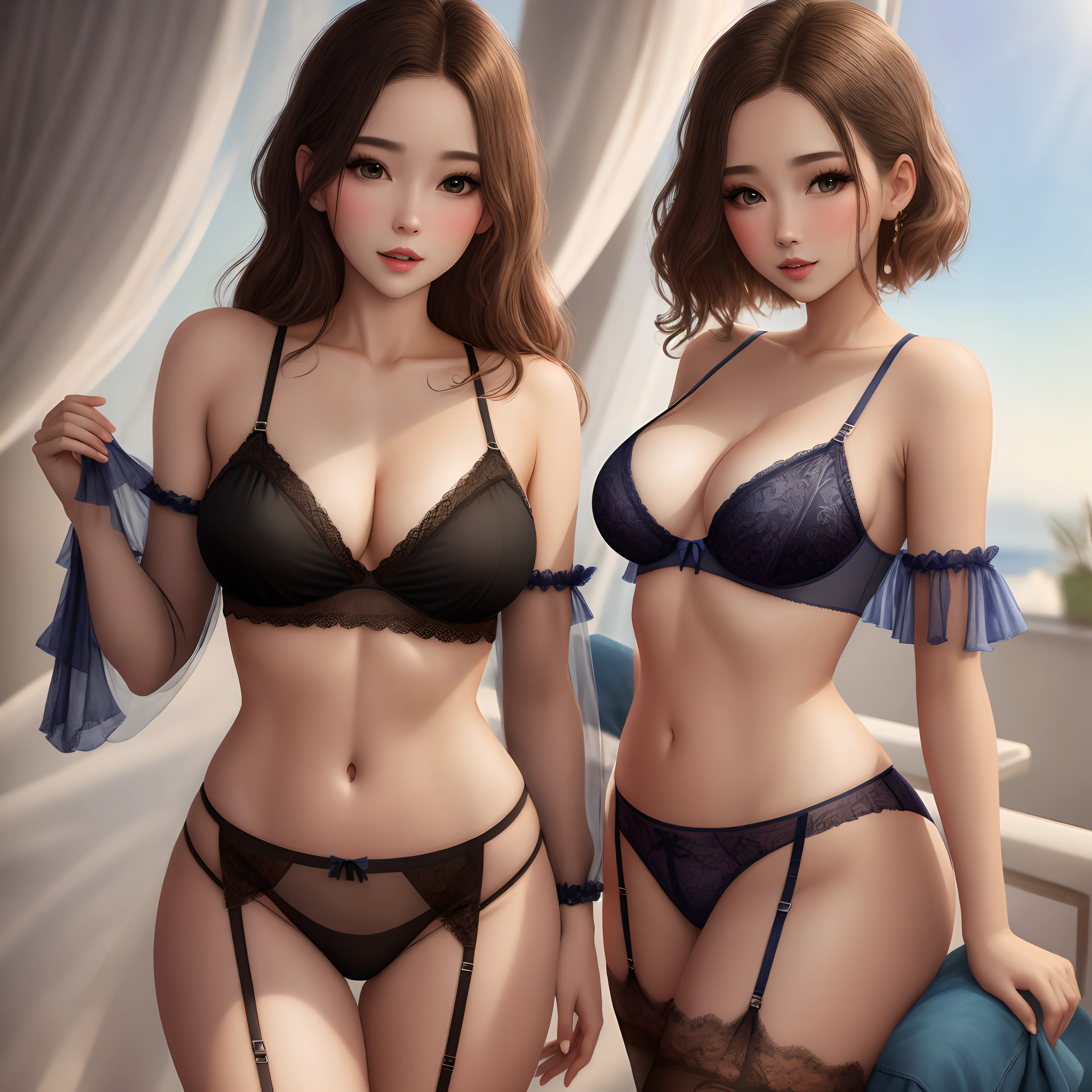 Sheer lingerie sexy beauty leakage points
