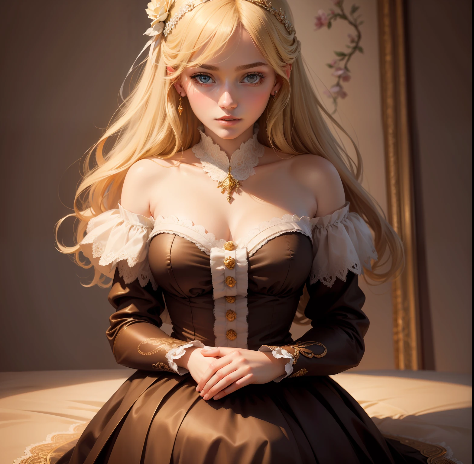 Masterpiece, top quality, very delicate and beautiful girl, very delicate and beautiful, world masterpiece theater, super definition, top quality, blonde, high res, very elaborate, girl, top quality, illustration, look at the viewer people, impasto, canvas, oil painting, realism, realistic