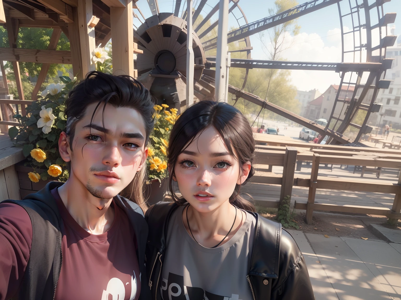((Best Quality, 8K, Masterpiece: 1.3)), (Flower Cap: 1.3), Focus: 1.2, Perfect Body Beauty: 1.4, Buttocks: 1.2, (Layered Haircut: 1.2)), (Dark Street: 1.3), Highly Detailed Face and Skin Texture, Full Body, Delicate Eyes, Double Eyelids, Whitened Skin, Long Hair, (Round Face: 1.5), (Loose Crop Top, Shorts: 1.6)