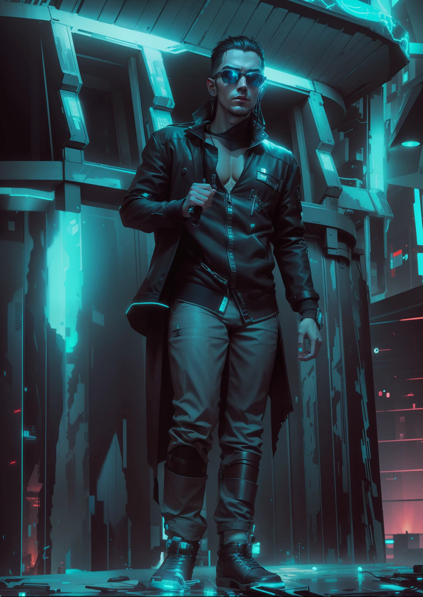 Change background into cyberpunk, turn subject into handsome guy, 8k, high resolution picture
