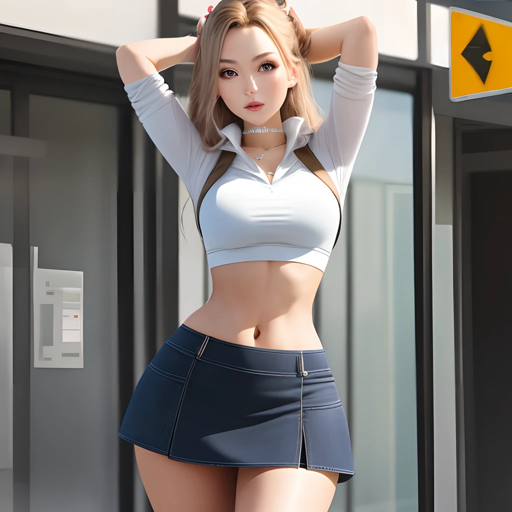 Miniskirt with hips up