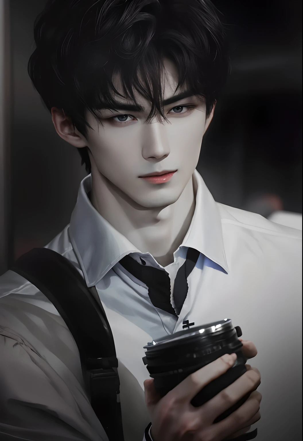 1man, kim dokja, realistic, pale skin, black hair, short hair, black eyes, ultra detail, handsome, 70mm lens,