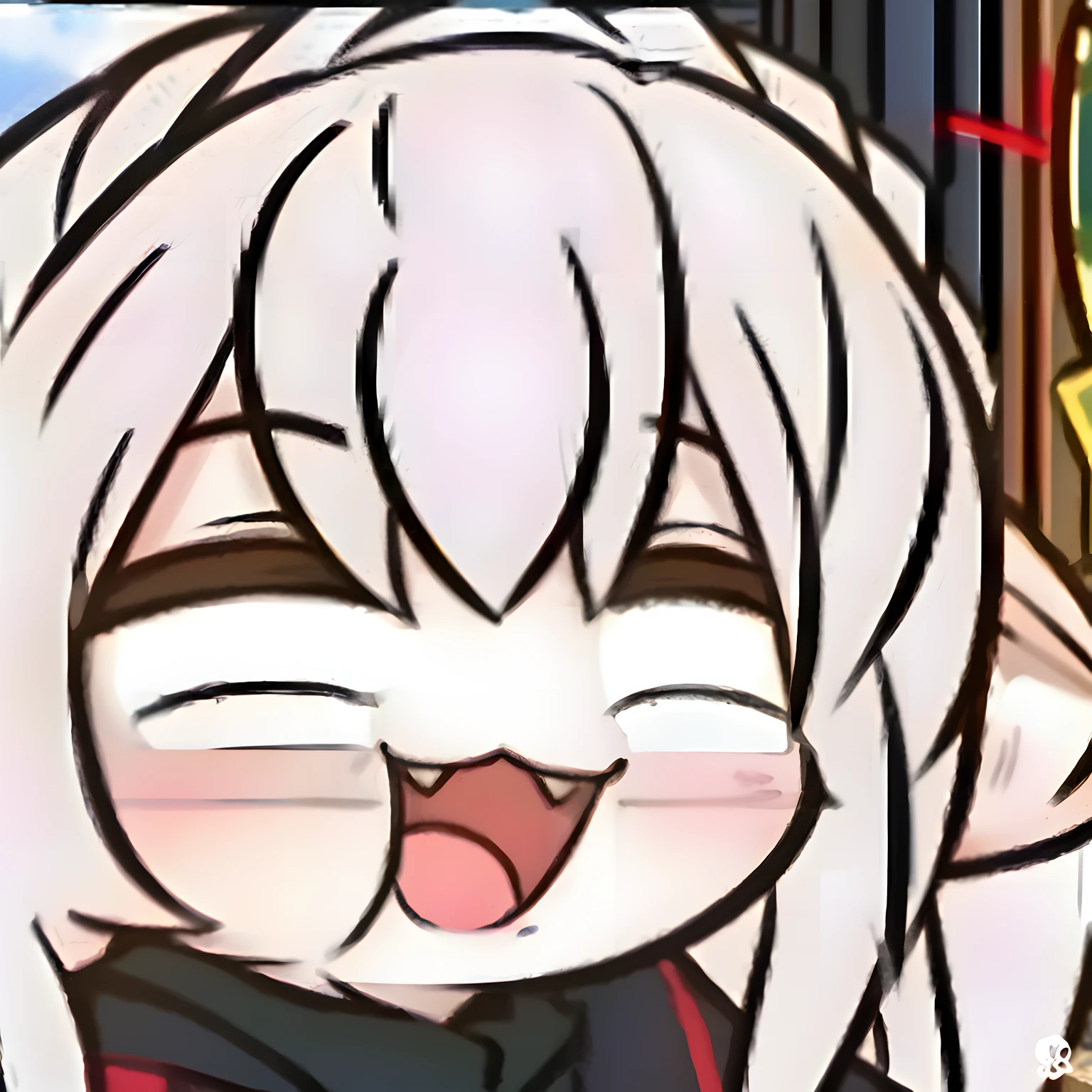 Best quality at best，Exquisite masterpiece，Blue hair，cute portrait，High resolution chibi，Silly cute expression。