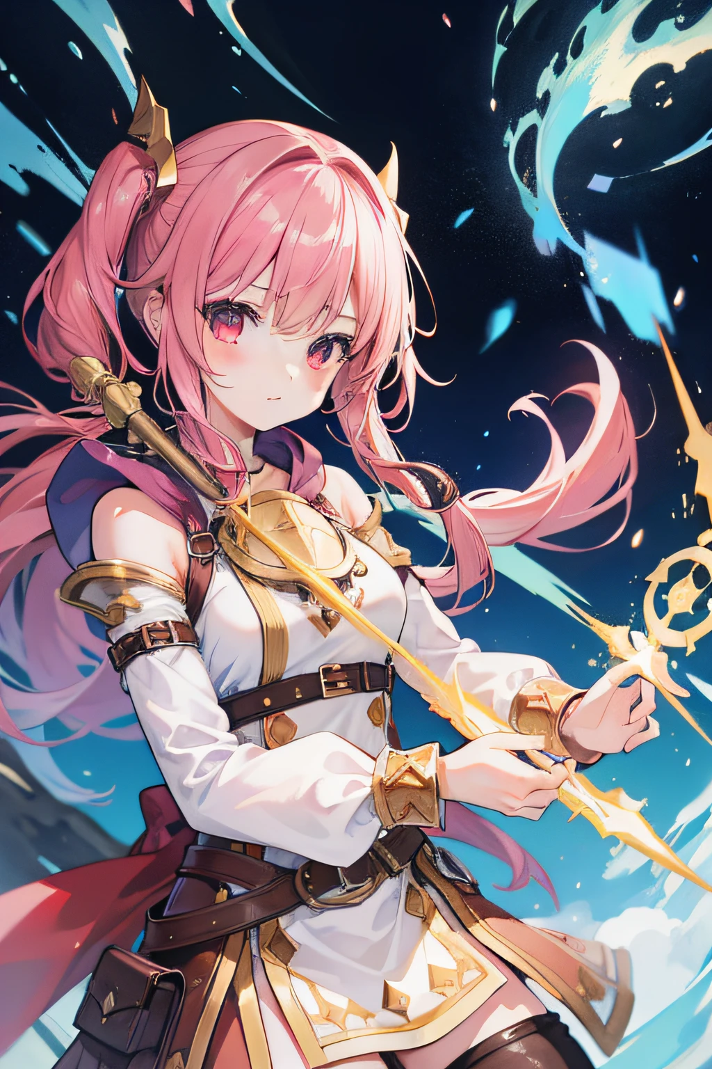 1girl, ragnarok online style, casting spell, absurdres, high res, ultrasharp, 8K, masterpiece, looking at viewer