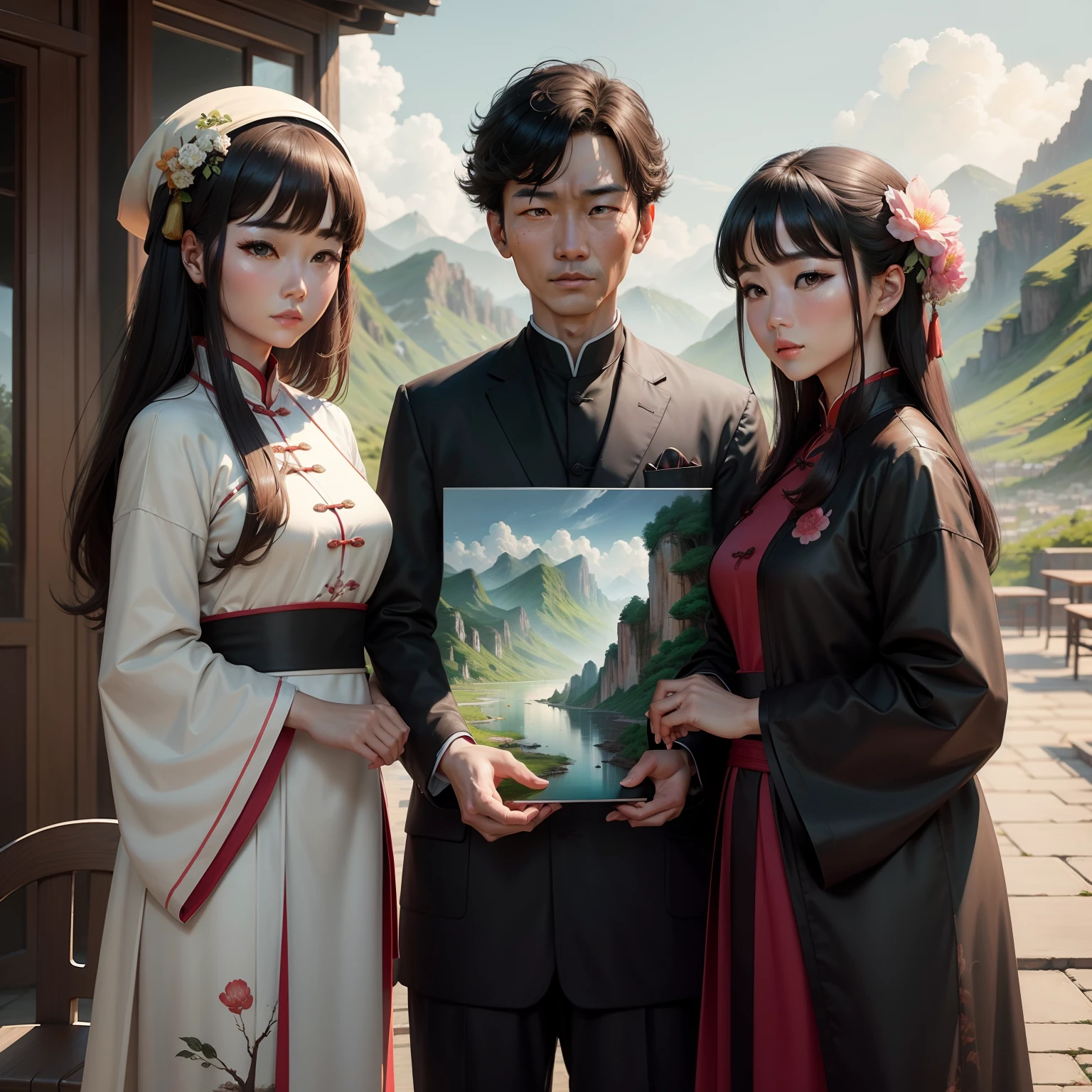 Chen Jiali painted a landscape painting with these three characters