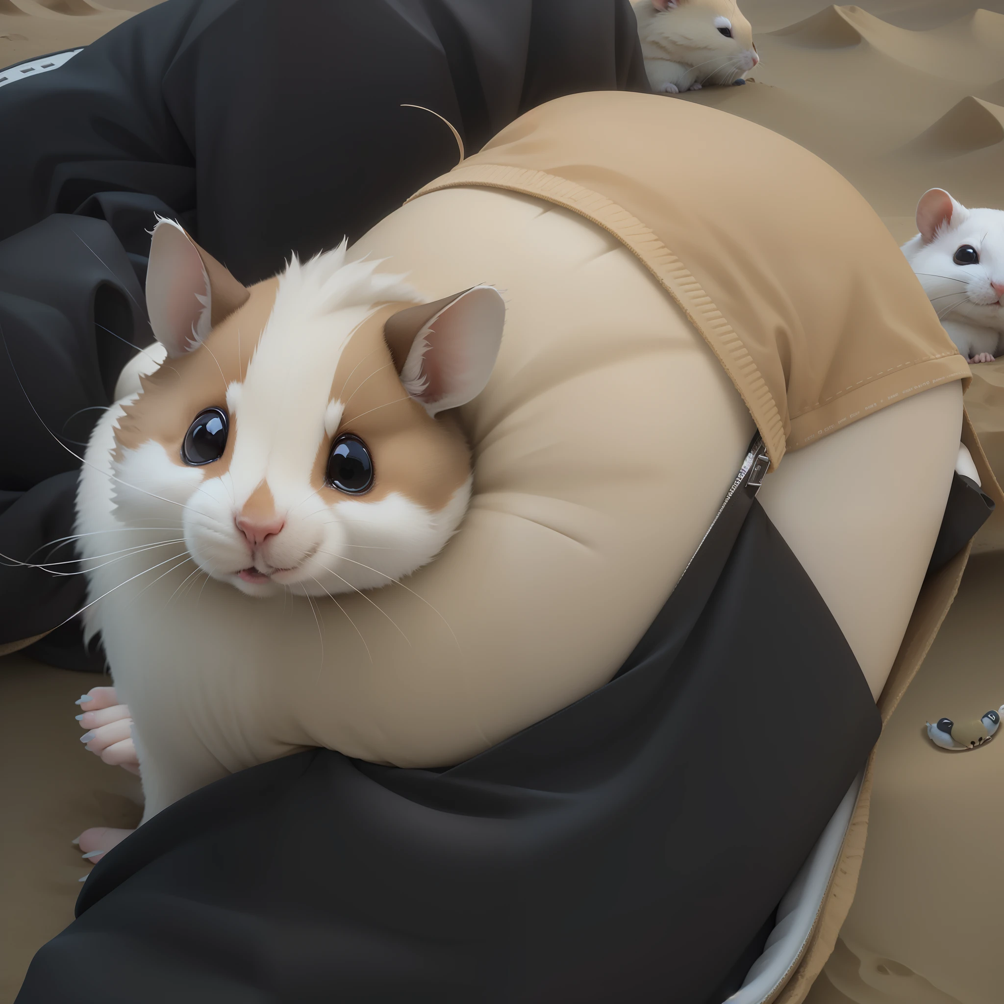 V00D00T3 channel, stitches, finger nails, Desert, Sand, fleece, hamster