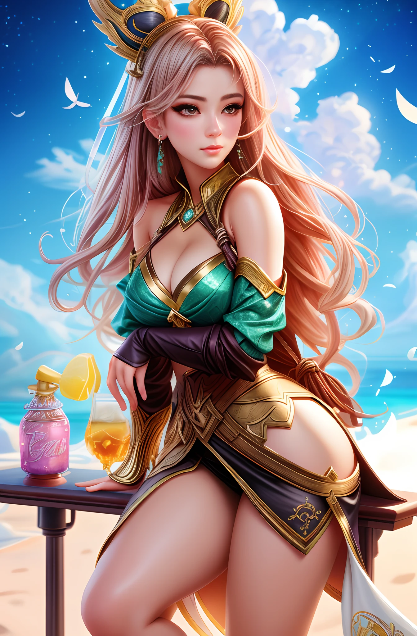 1girll, Anime fantasy artwork, yoshitakka amano karol bak, Anime fantasy illustration, style ivan talavera and artgerm, (correct hand),(beauitful face),advanced digital anime art, Beautiful digital artwork, karol bak uhd, 2. 5 D CGI anime fantasy artwork, Artgerm on ArtStation Pixiv,highres, UHD, award winning, textured skin