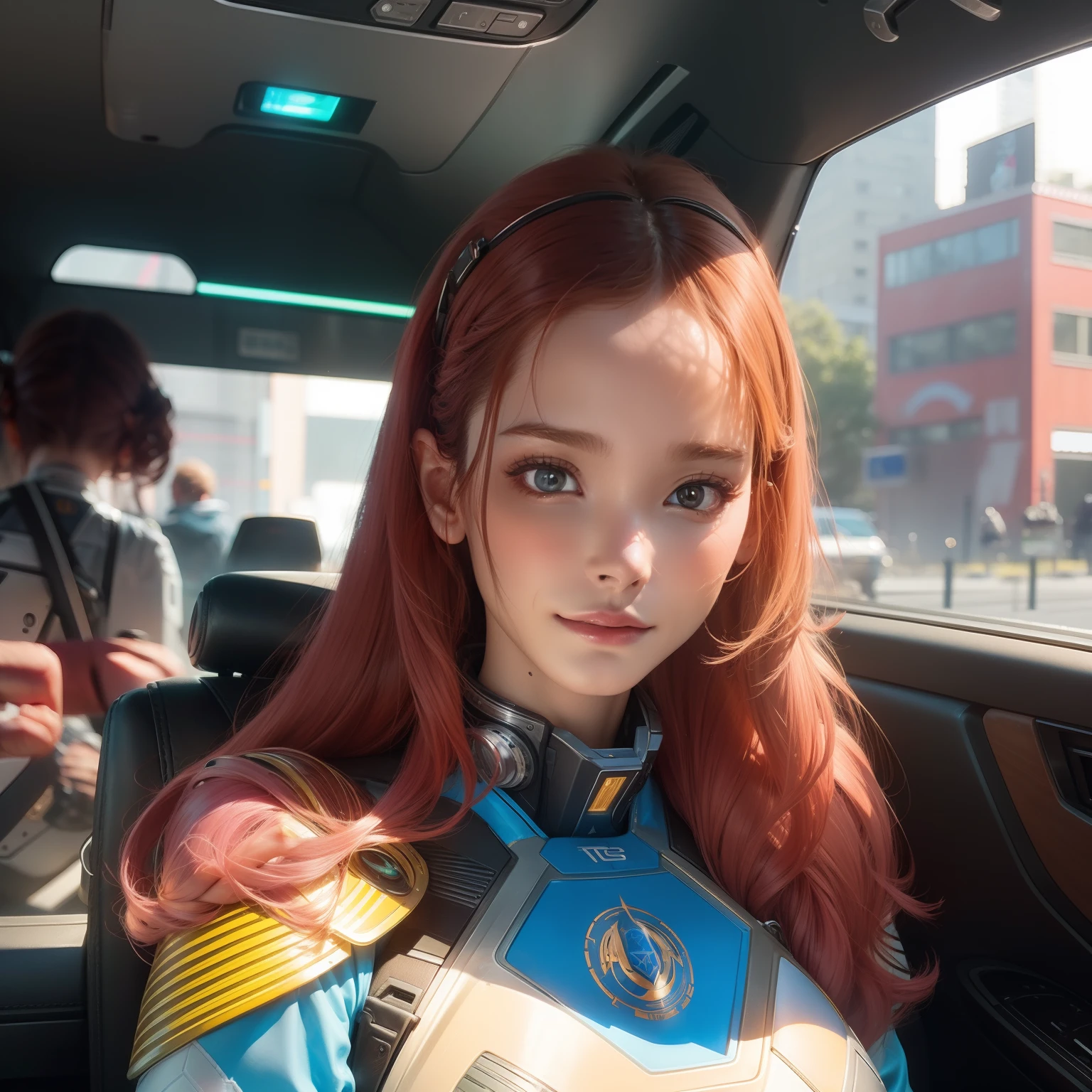 a beauty girl，future-tech，mechanical sense，kosmos，Armageddon
