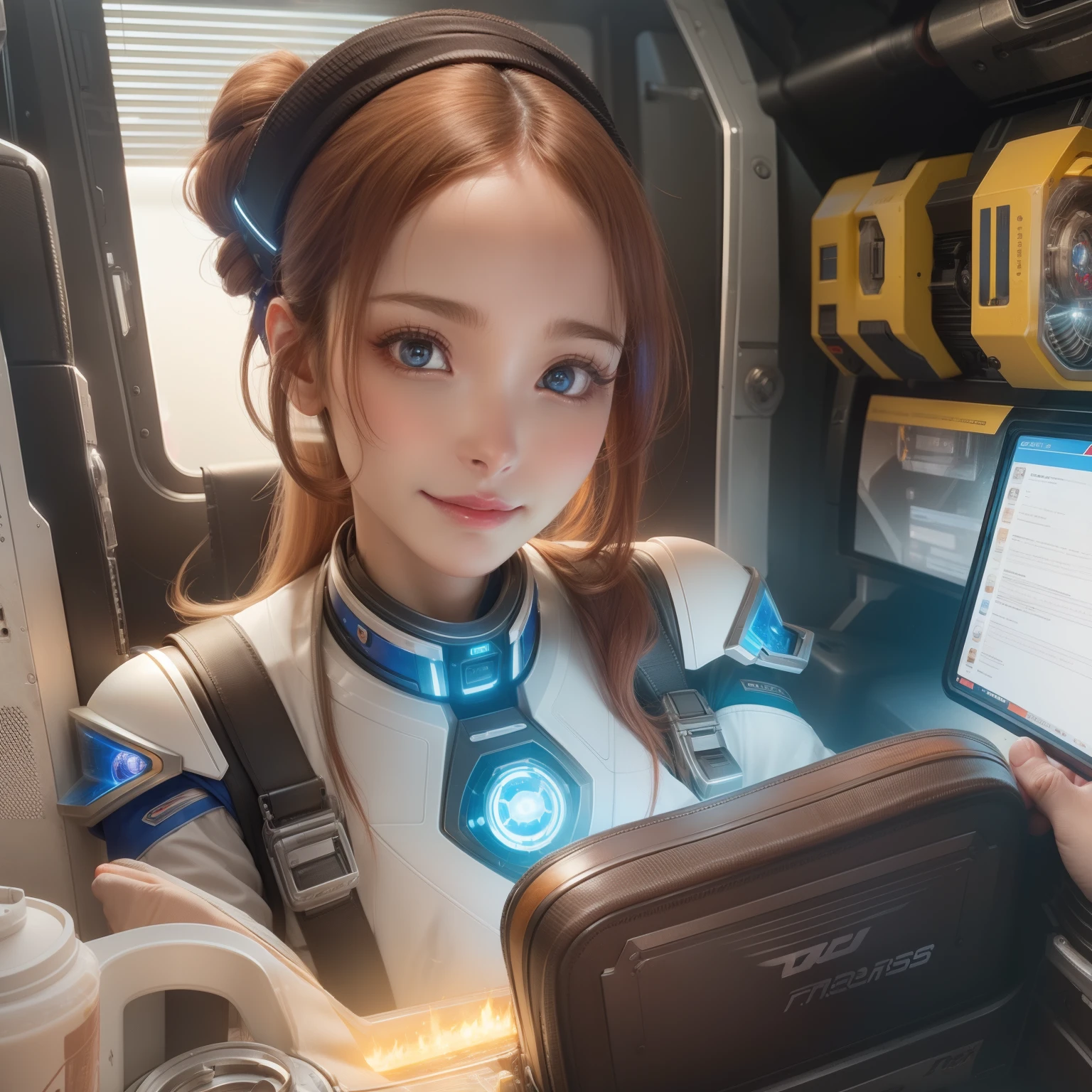 a beauty girl，future-tech，mechanical sense，kosmos，Armageddon