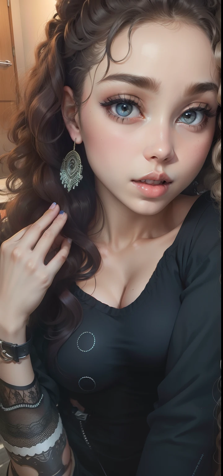 Big tits , beautiful girl , slim Body , Curly hair