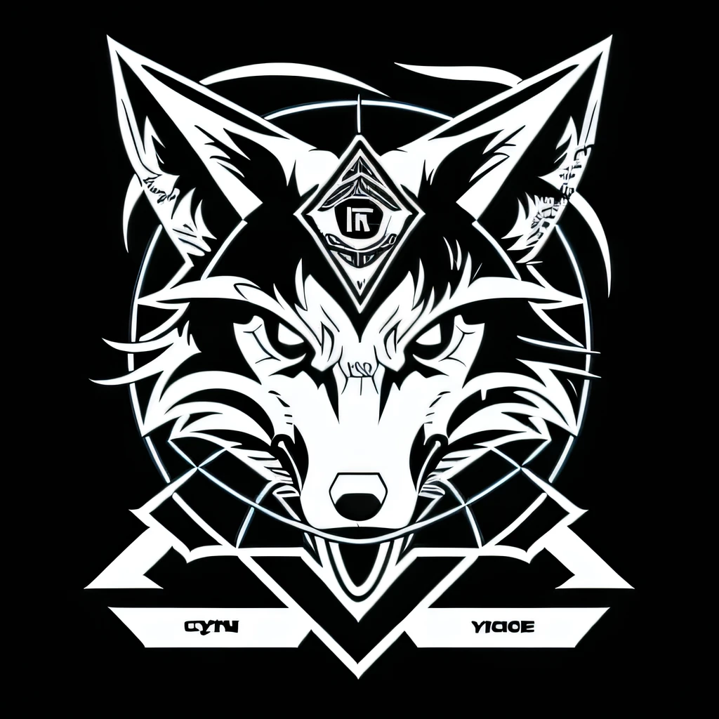 Corporation、coyote、A logo、Vector image、line-drawing、designs、inspiration、straight、Symetrical