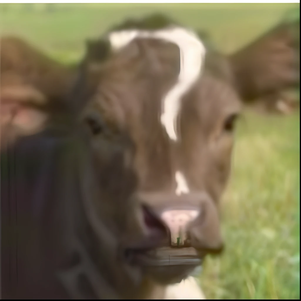 Aalfel with a question mark on his forehead is in the field, cow, taur, calf, The second...Like a calf, cat merged elephant head cow, very grainy, white neck visible, XQ cows, an ai generated image, random cows, image dataset, photo of head, No cropping, looking to the right, Profile picture, resin