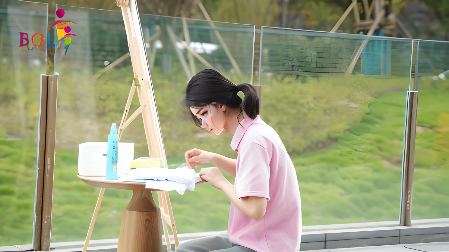 Standing tall,A pure girl who is working hard