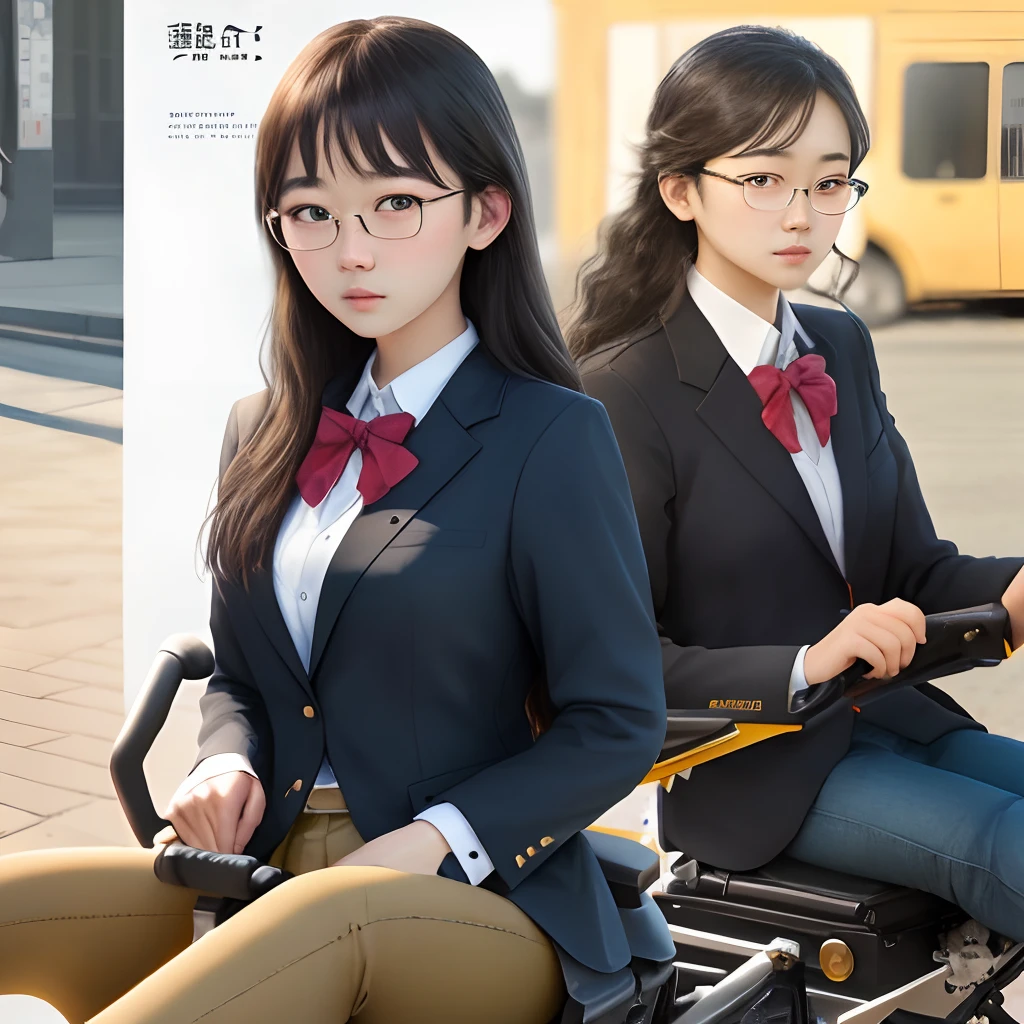 ulzzang-6500-v1.1,(raw photo:1.2), (photorealistic:1.4), Beautiful Meticulous Girl, very detailed eyes and faces, Beautiful detailed eyes, absurderes, unbelievable Ridiculous, hugefilesize, ultra - detailed, A high resolution, The is very detailed，best qualtiy，tmasterpiece，kemomimi，((Japanes girl' high school uniform))，illustratio，The is very detailed，CG，unified，8k 壁纸，Amazing Cleavage，finely detailled，tmasterpiece，best qualtiy，The is very detailed的 CG unified 8k 壁纸，light in face，cinmatic lighting, 1girl, 16 years old,((pantyless))，(wears glasses)，(((dynamicposes)))，(Camel toes)，(A half body)，((Pantyhose))，((Half recumbent))