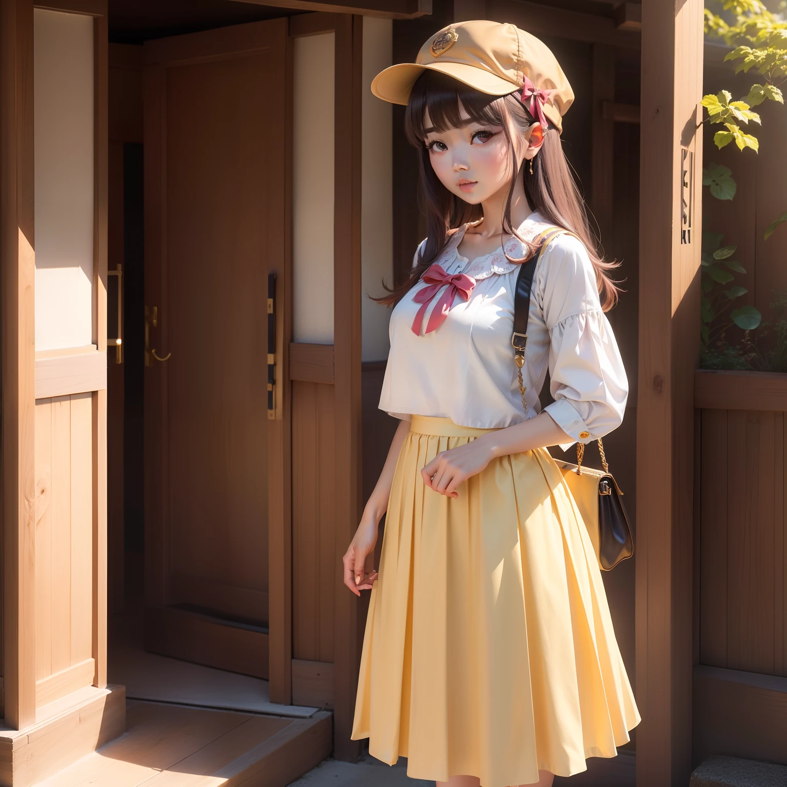 youthfulness,Sunny lovely,Clothes wear JK、Lolita Gong、Main skirt( (8k:1.27), Top image quality, tmasterpiece, 超高分辨率:1.2) Cute Japanese woman photo (prette:1.1)