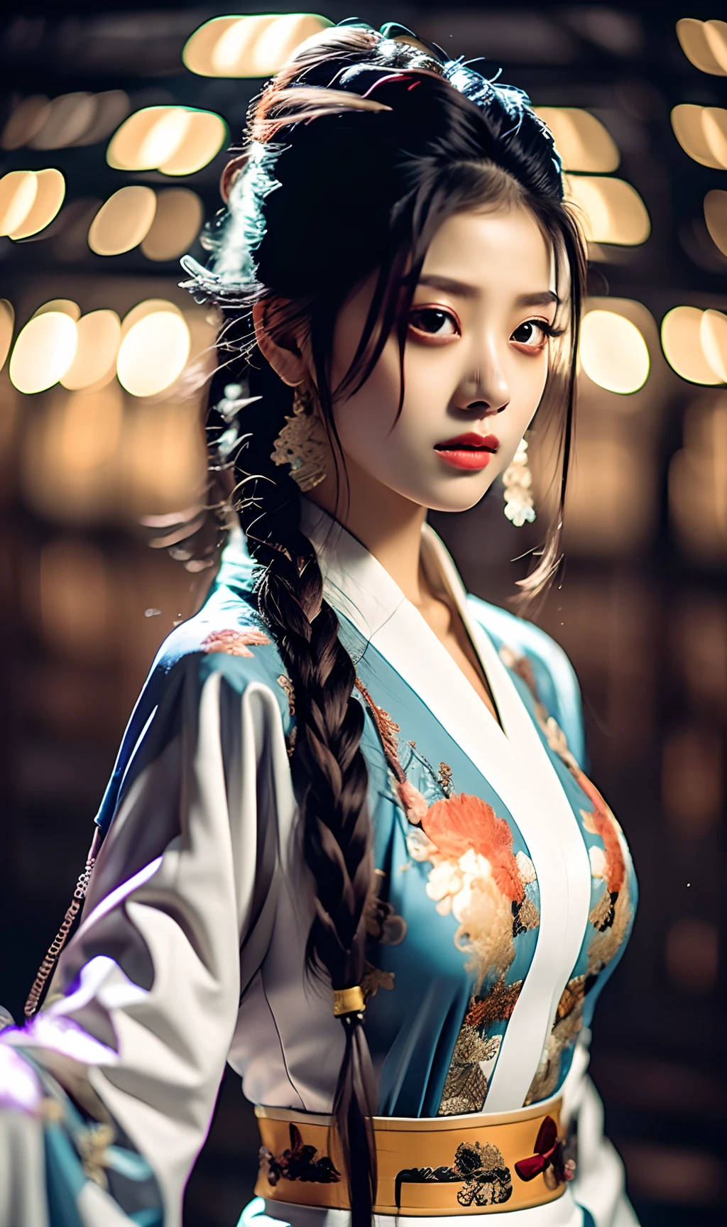 best quality, masterpiece, highres, wuxia 1girl, china dress, super Beautiful face, super beautiful eye, super beautiful hair