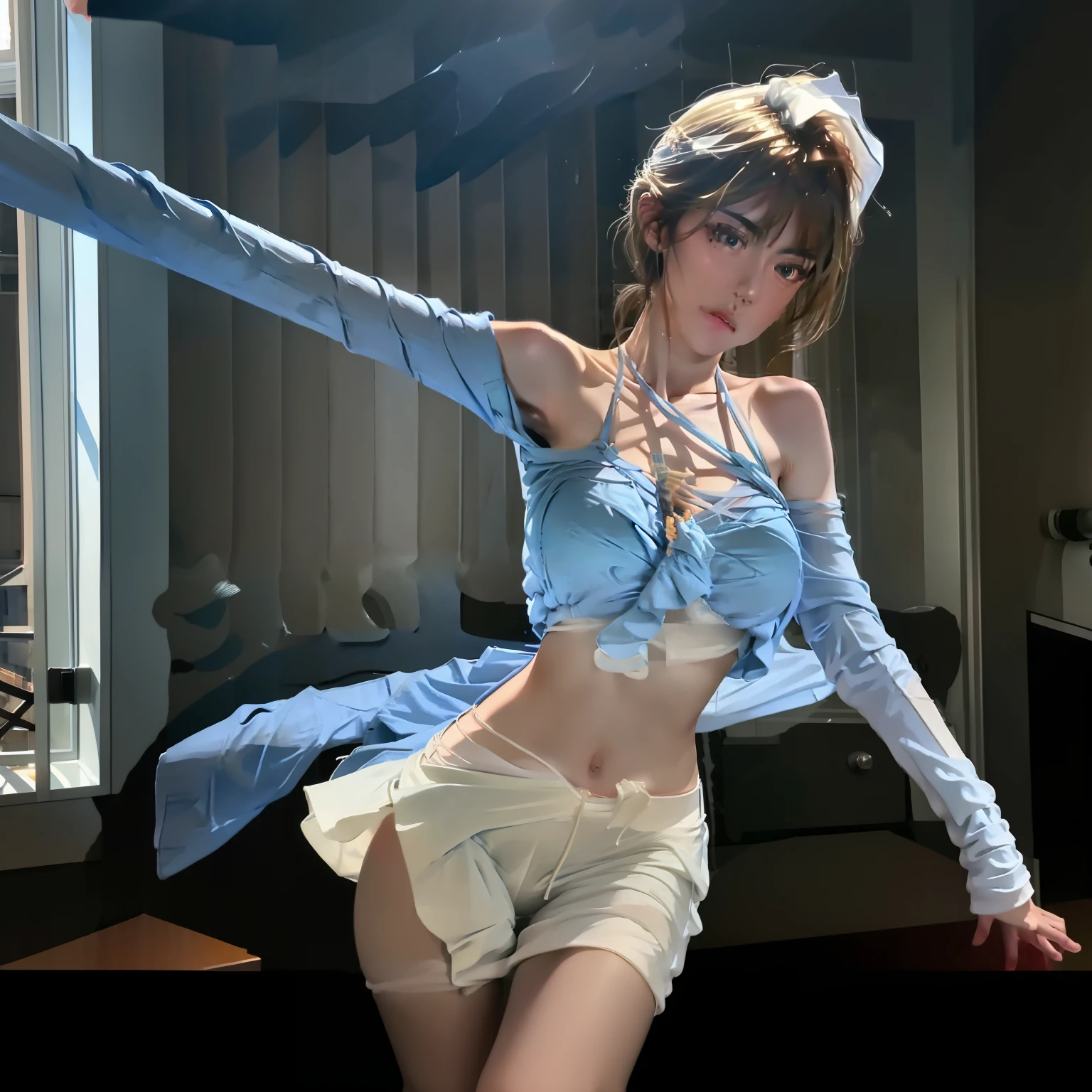 Wet clothes，Very transparent and thin，huge tit，Protruding ，Expose the nipple areola，High true intensity，Temptation in the eyes，The clothes are thin and transparent，No underwear，No underwear，Expose the nipple areola，Protruding ，naked private parts