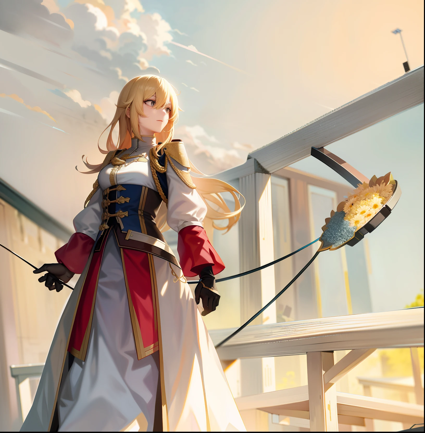 Anime female characters，Best Female Anime Character，Annihilation of Qing Leisha，blond hairbl，frontage，photorealestic，k hd