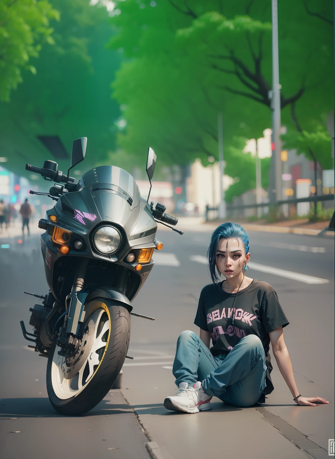 Cyberpunk realistic realistic face